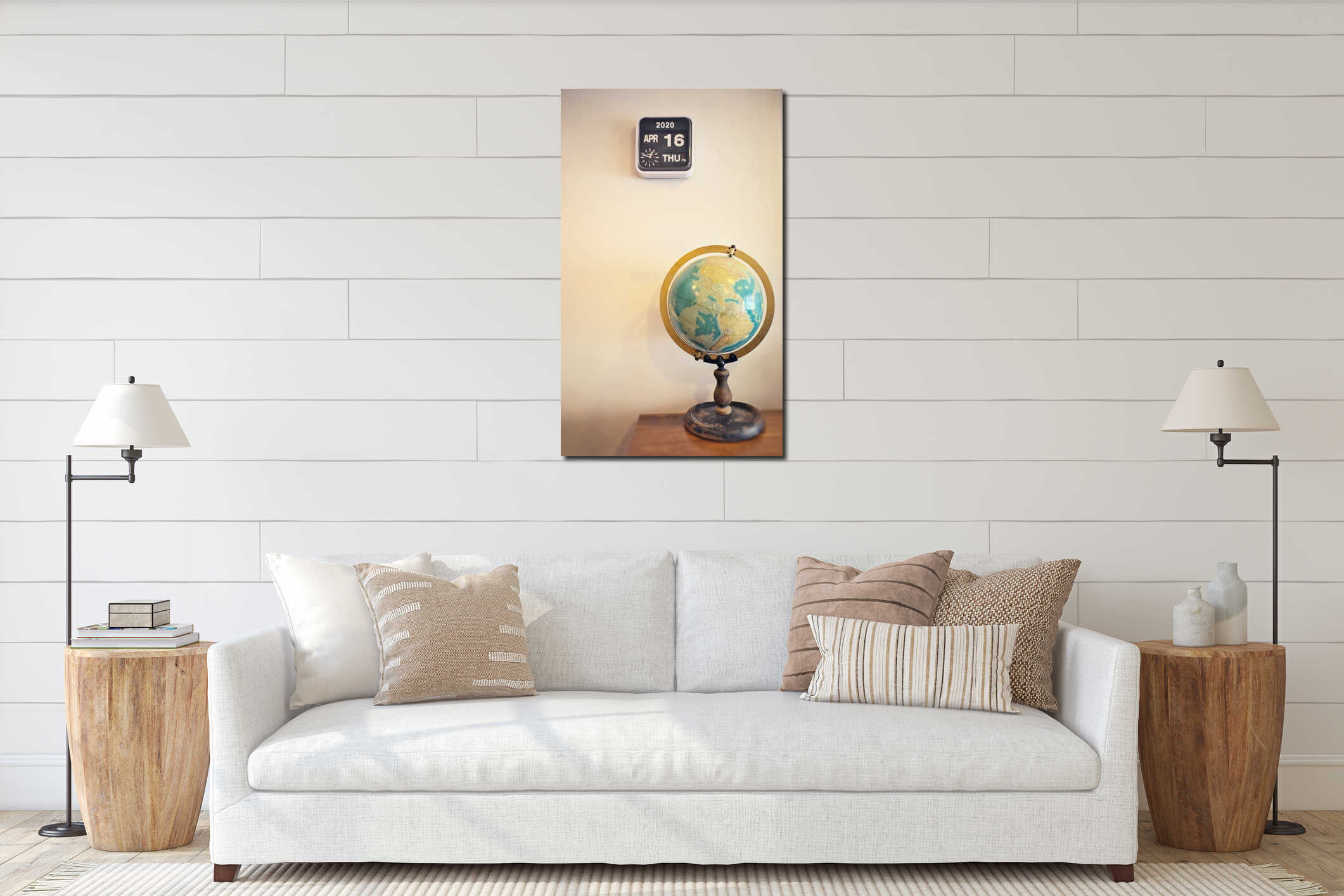 Canvas hanging interior mockup