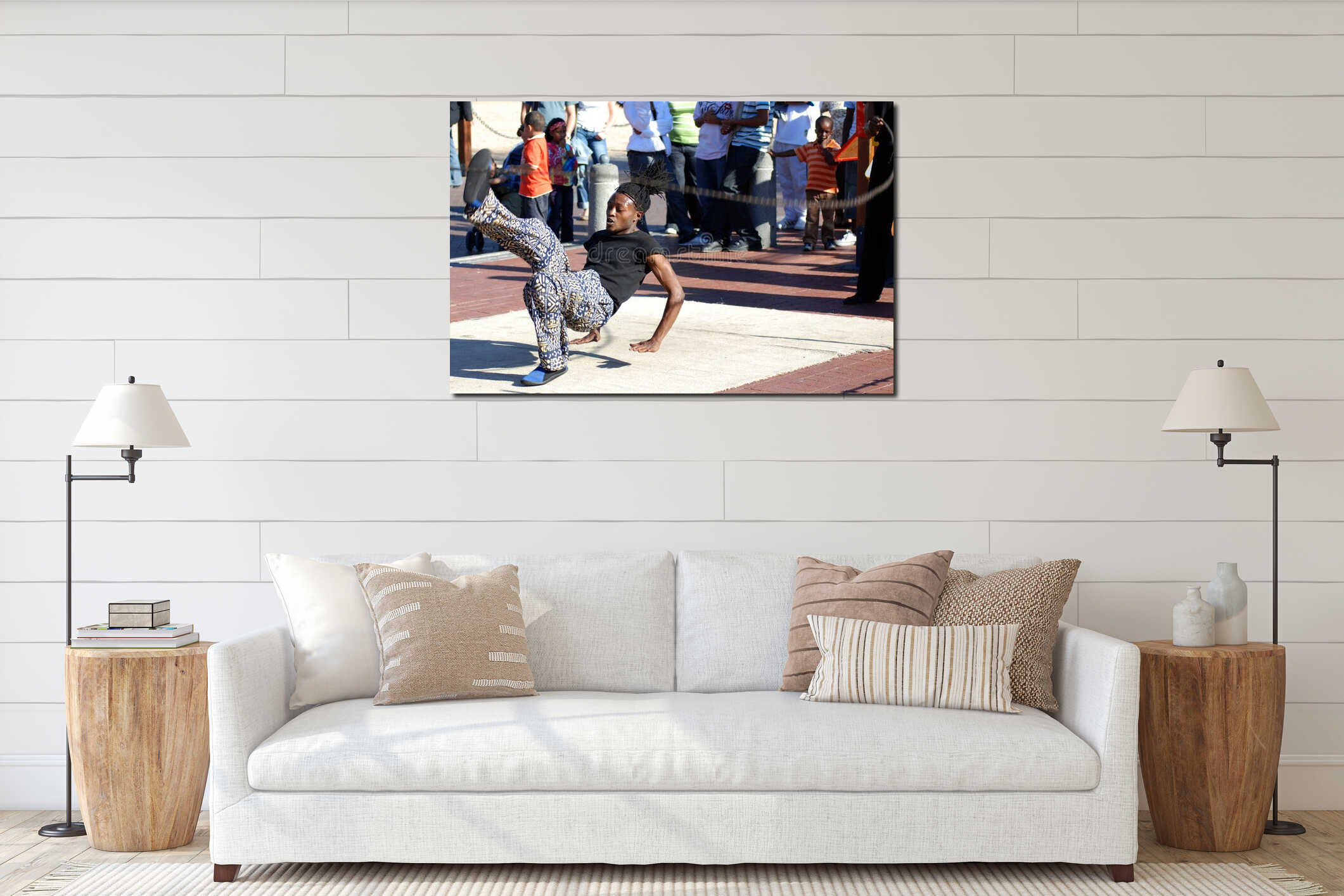 Canvas hanging interior mockup