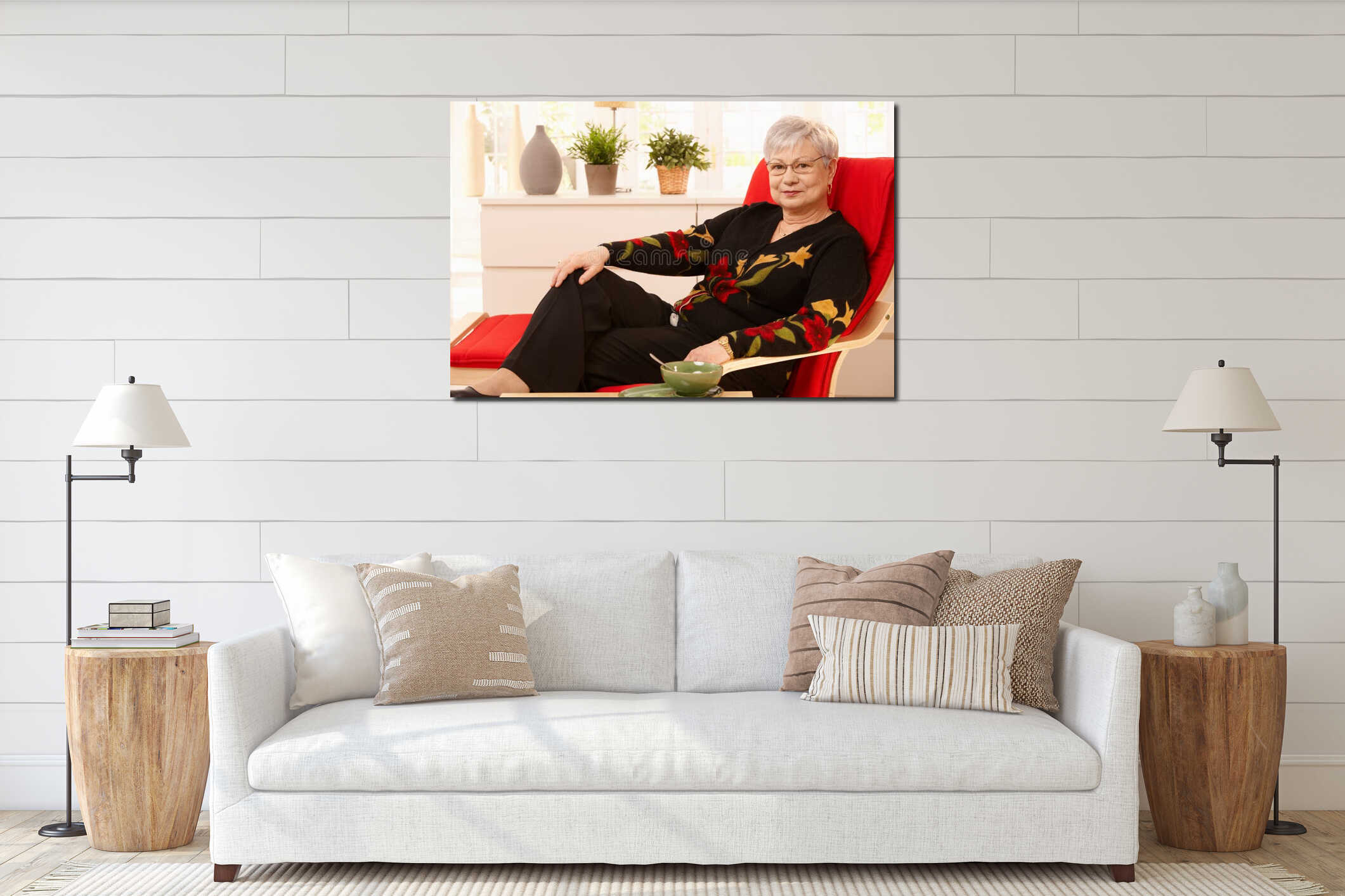 Canvas hanging interior mockup