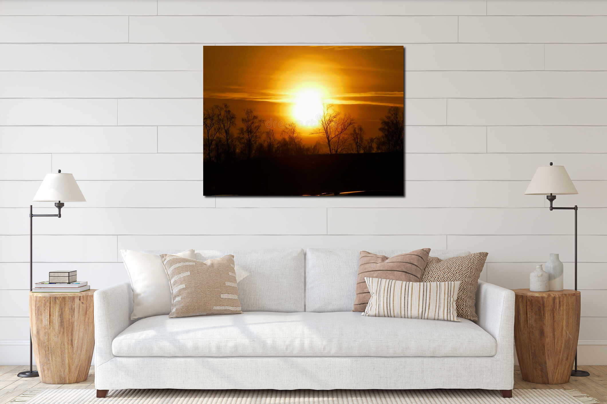 Canvas hanging interior mockup