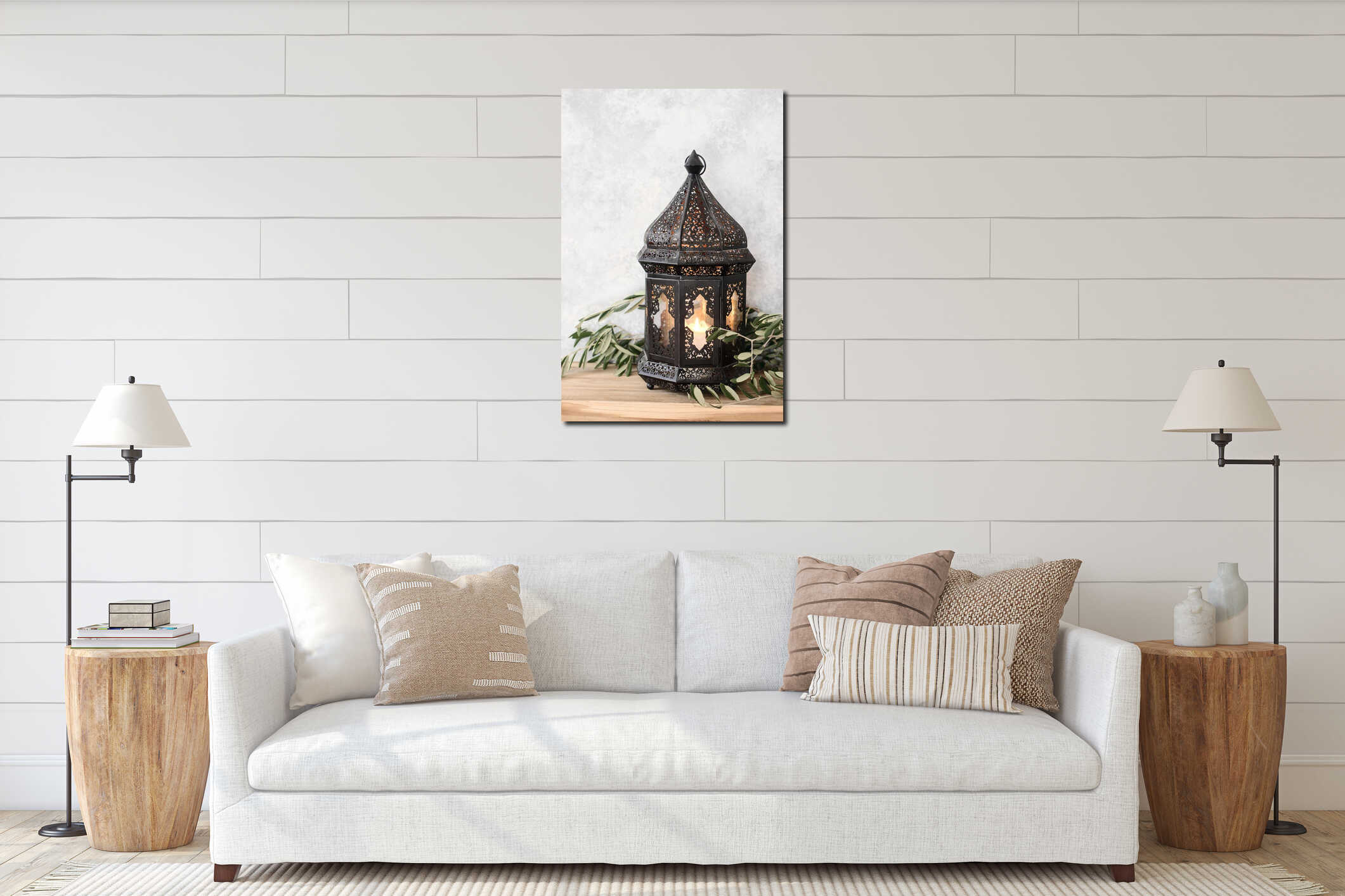 Canvas hanging interior mockup