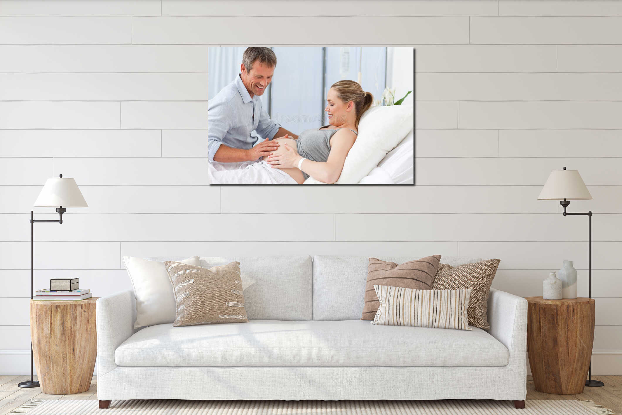 Canvas hanging interior mockup