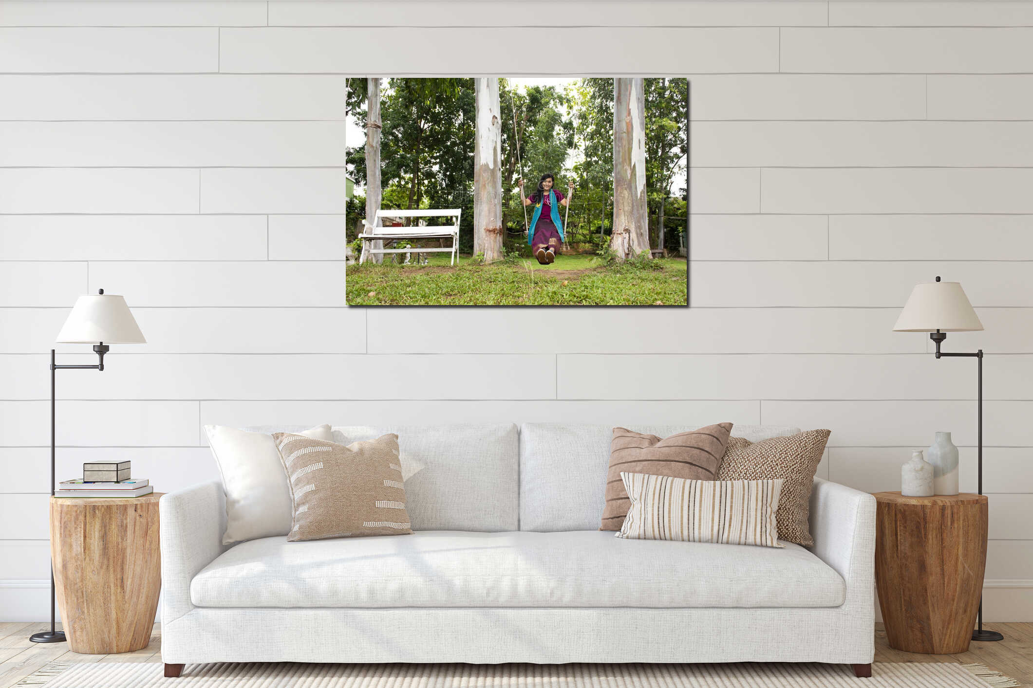 Canvas hanging interior mockup