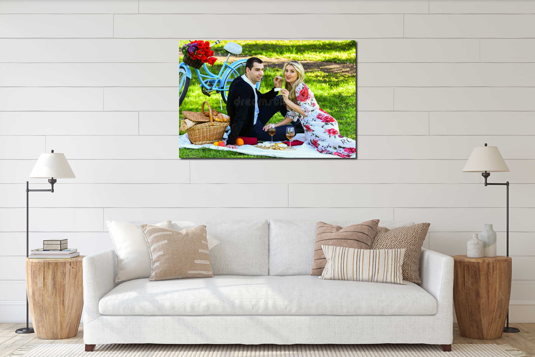 Canvas hanging interior mockup