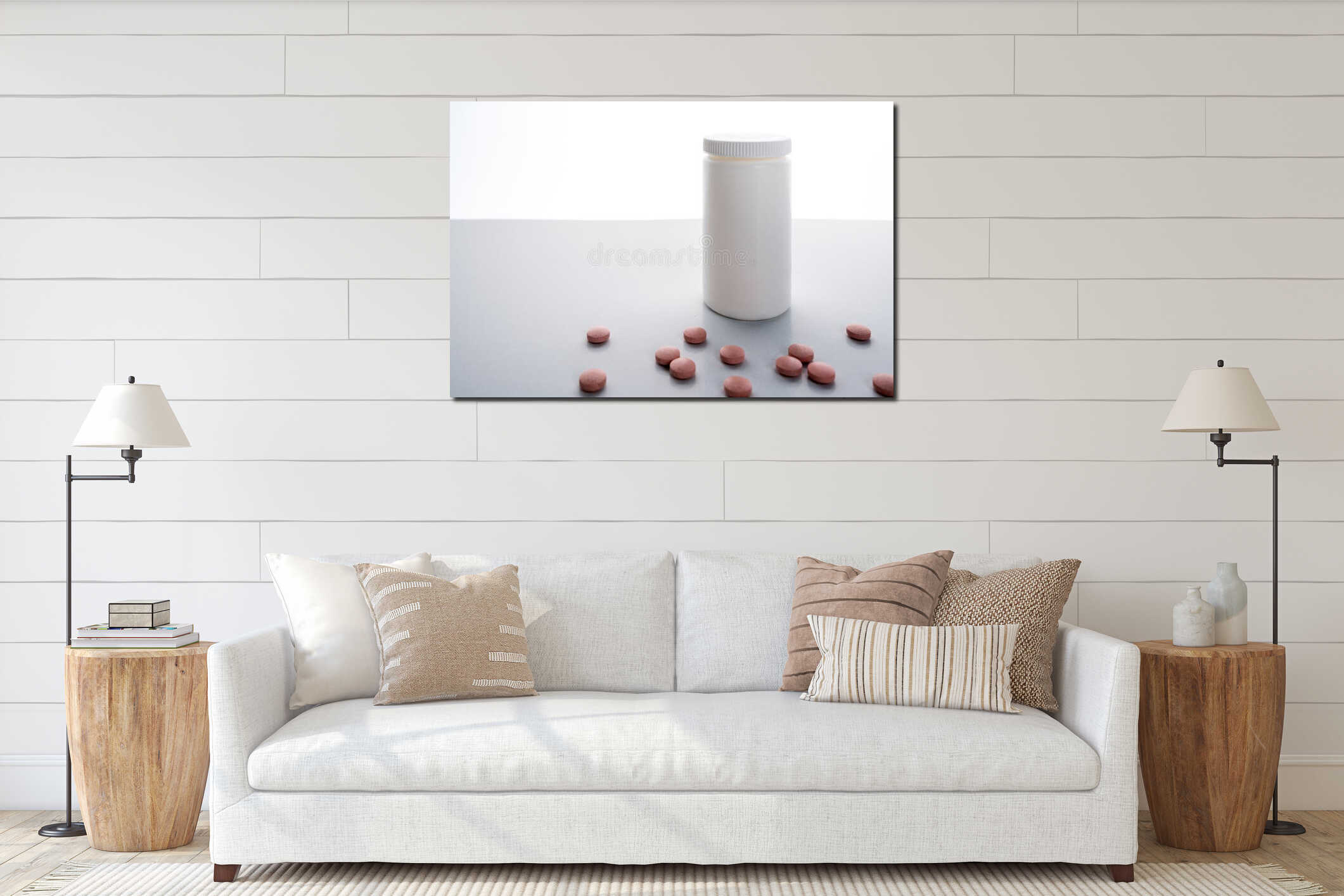 Canvas hanging interior mockup