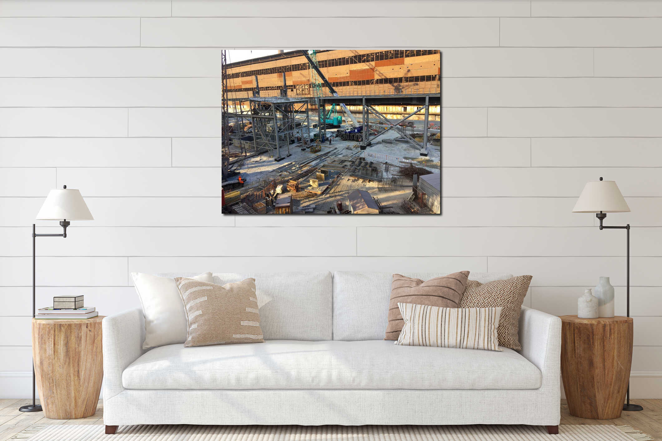 Canvas hanging interior mockup