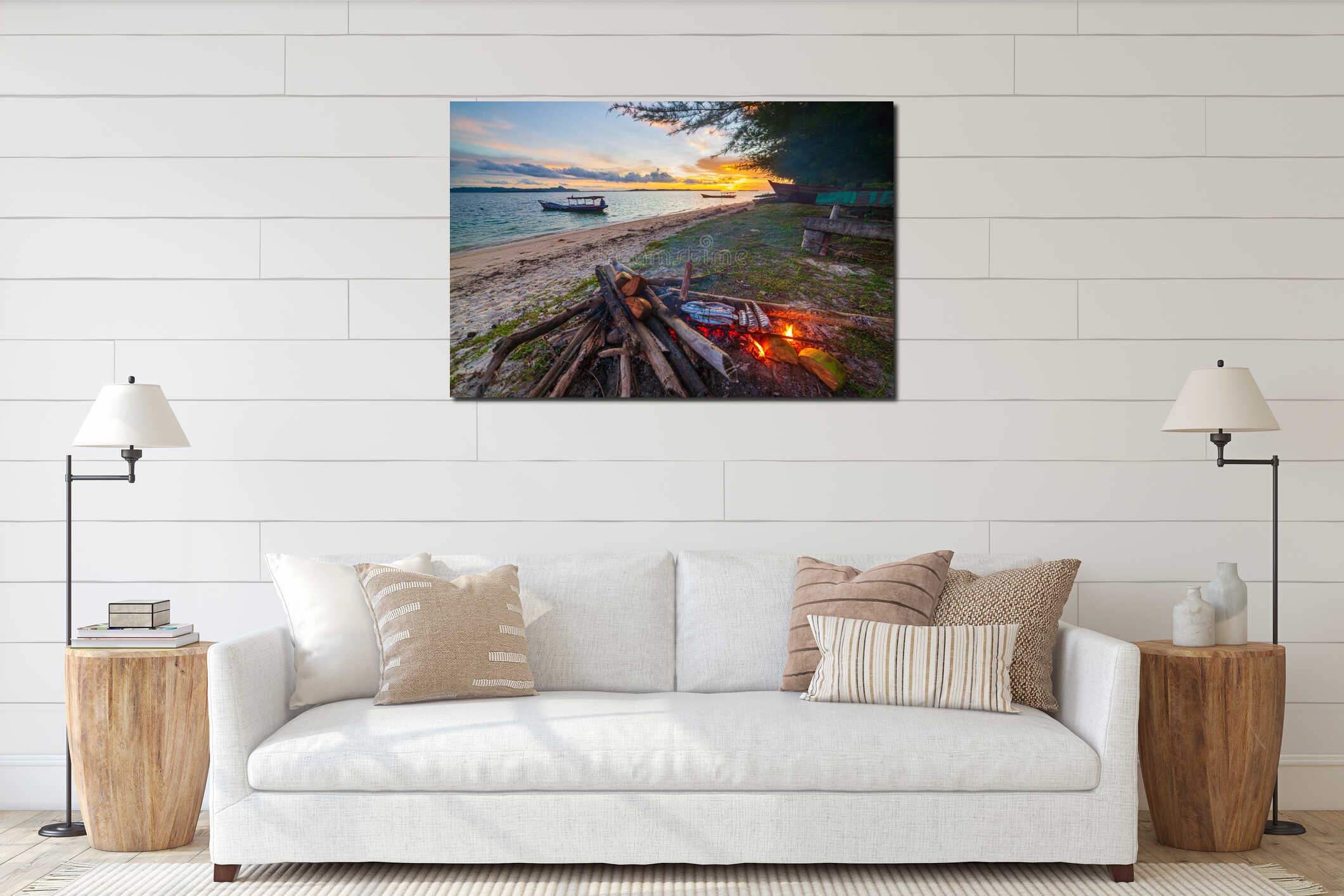 Canvas hanging interior mockup