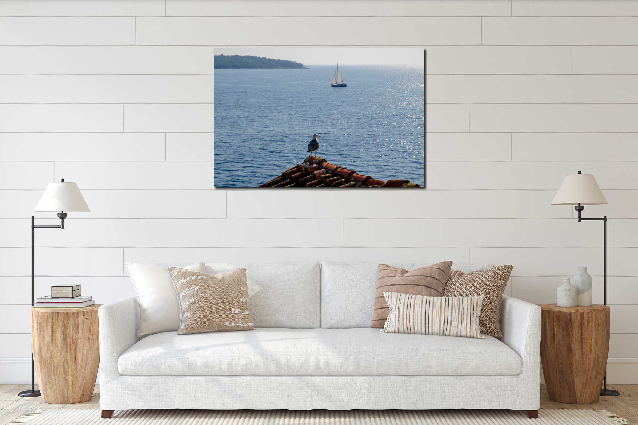 Canvas hanging interior mockup