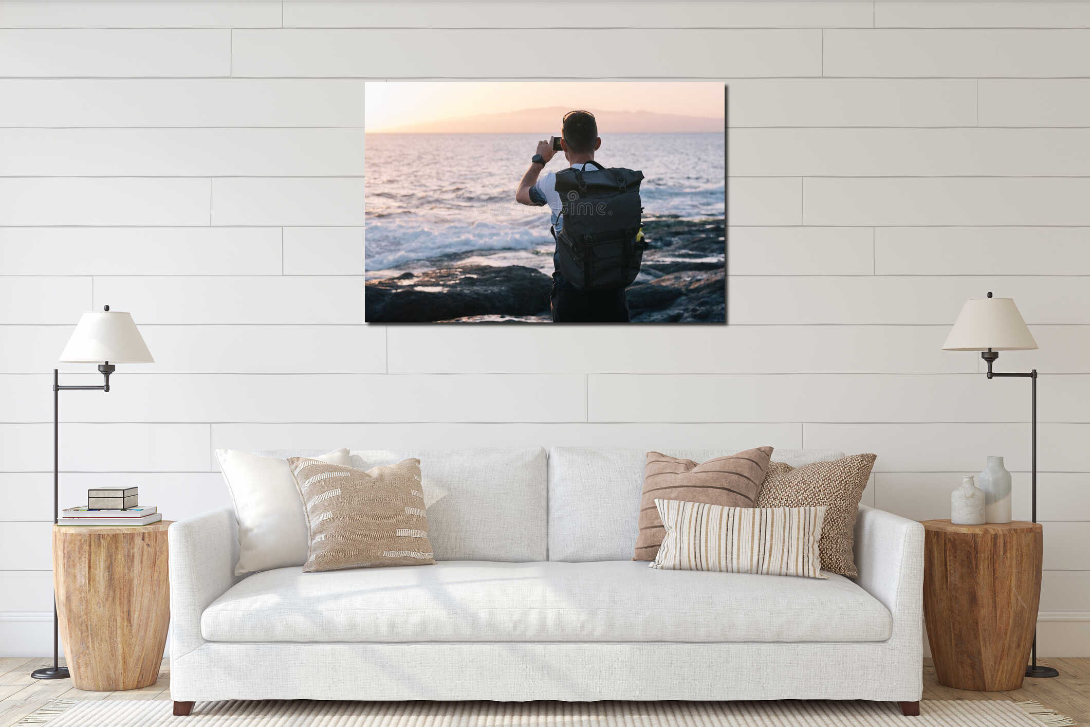 Canvas hanging interior mockup