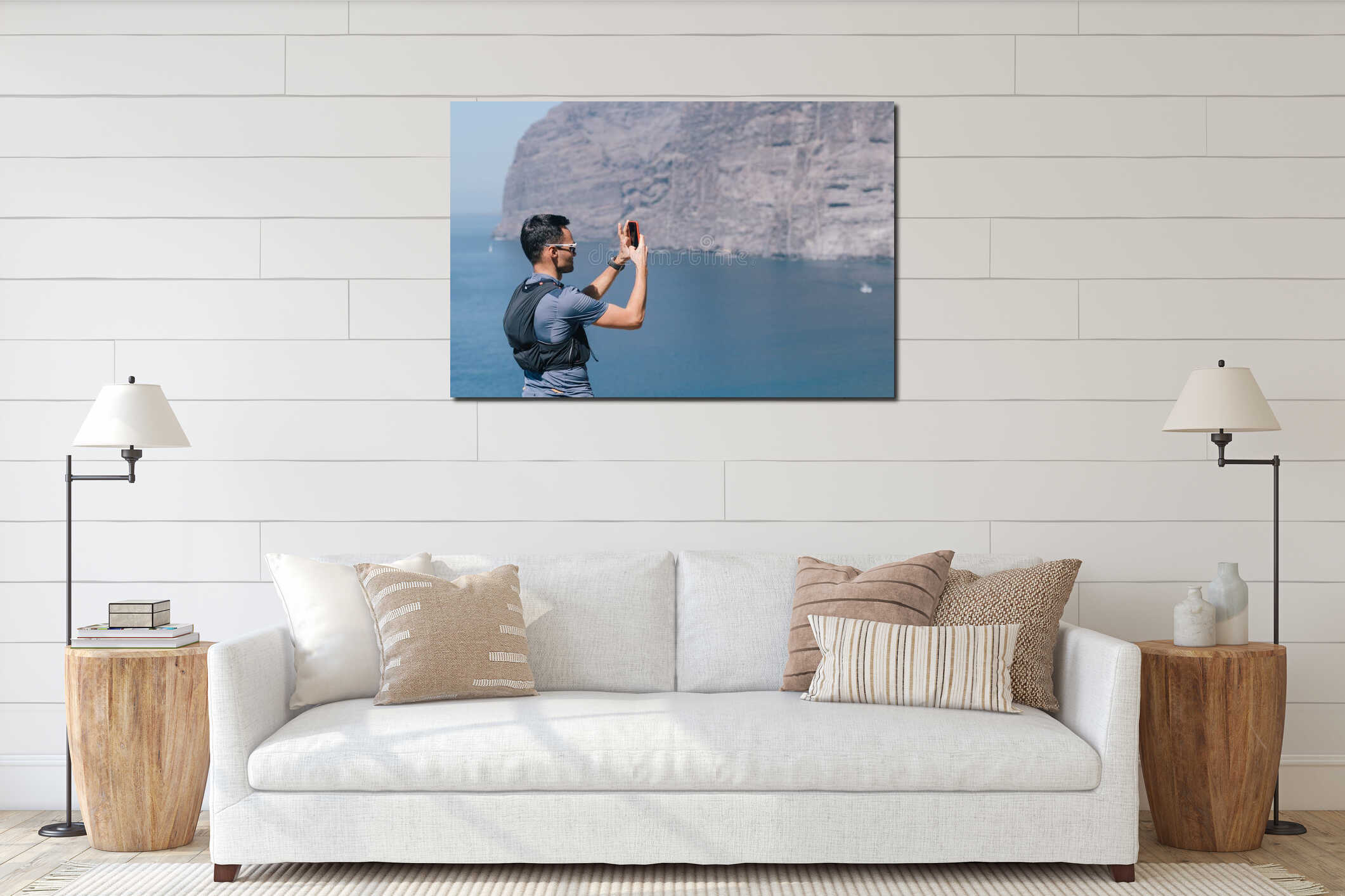 Canvas hanging interior mockup