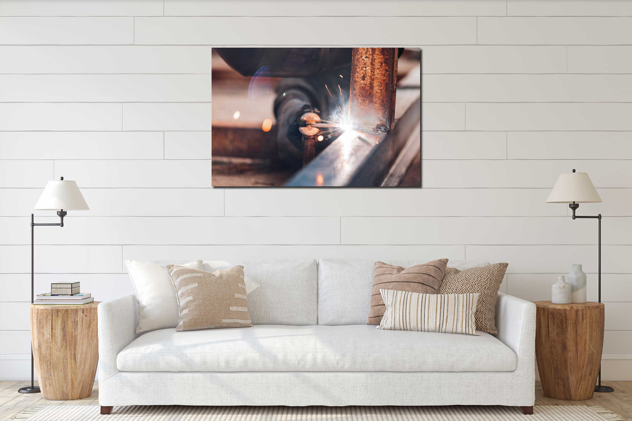 Canvas hanging interior mockup