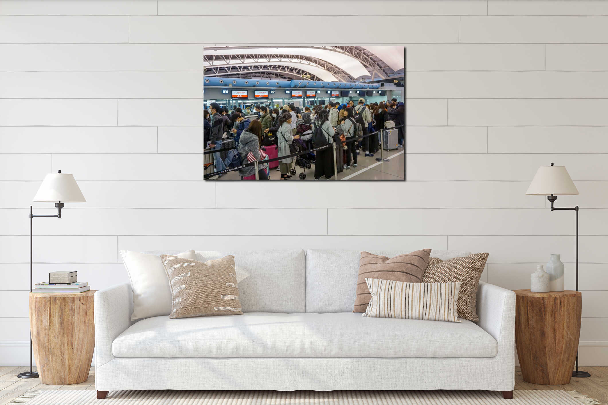 Canvas hanging interior mockup