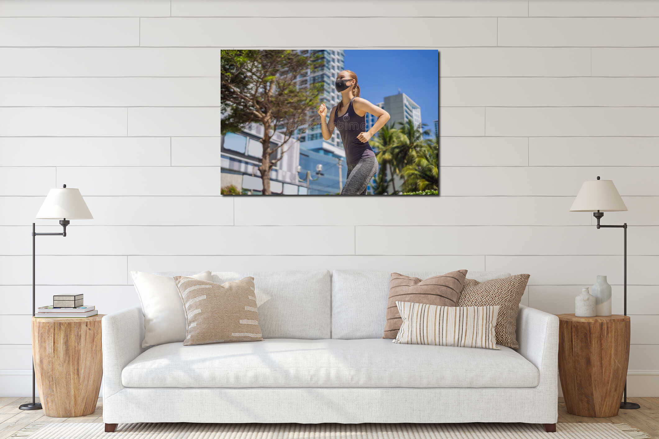 Canvas hanging interior mockup