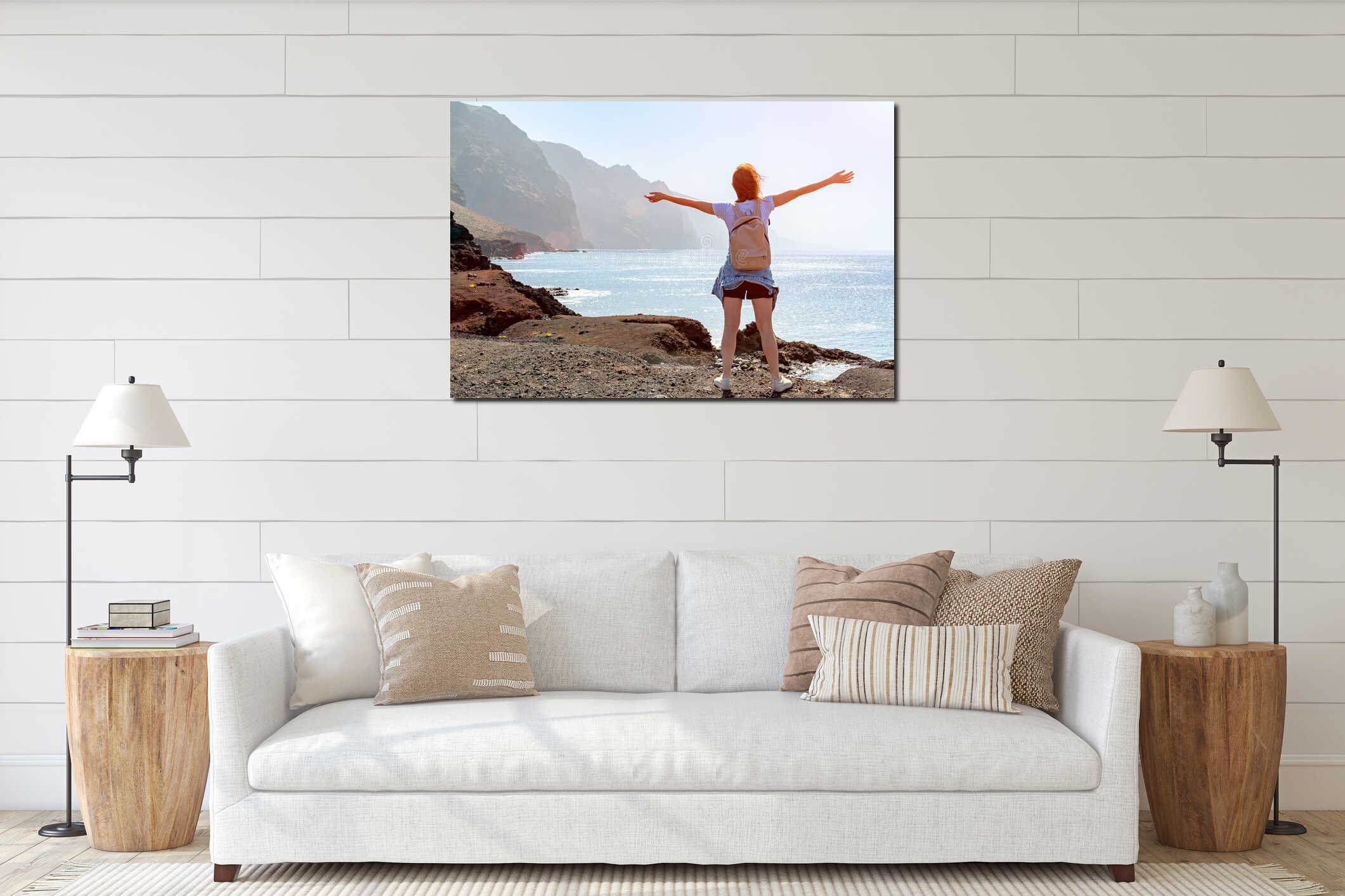 Canvas hanging interior mockup