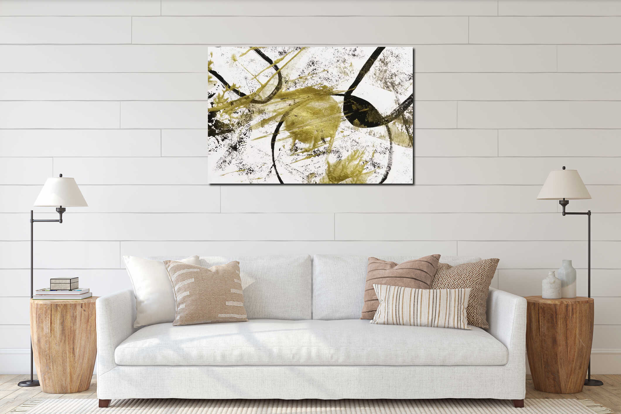 Canvas hanging interior mockup