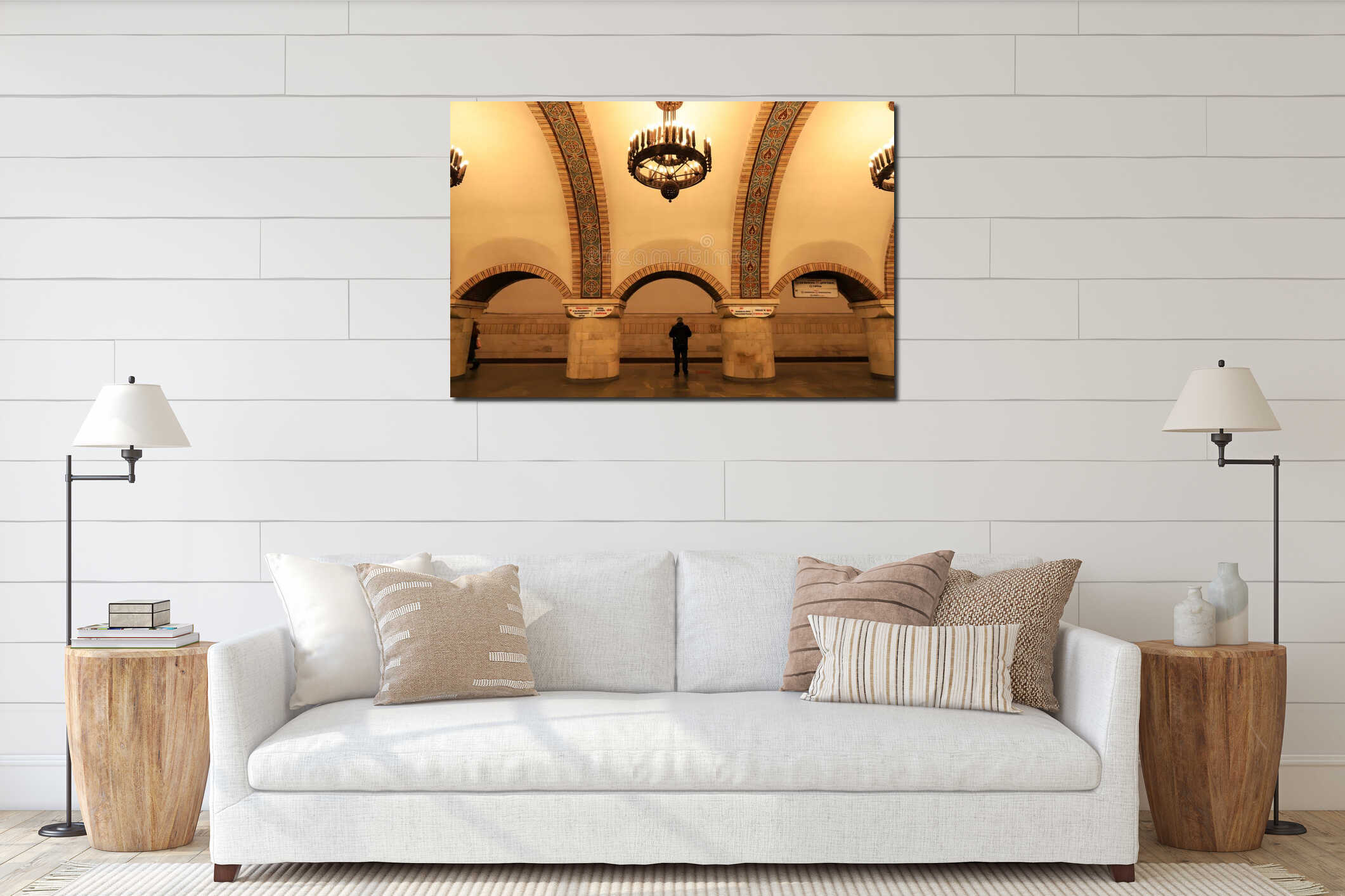 Canvas hanging interior mockup