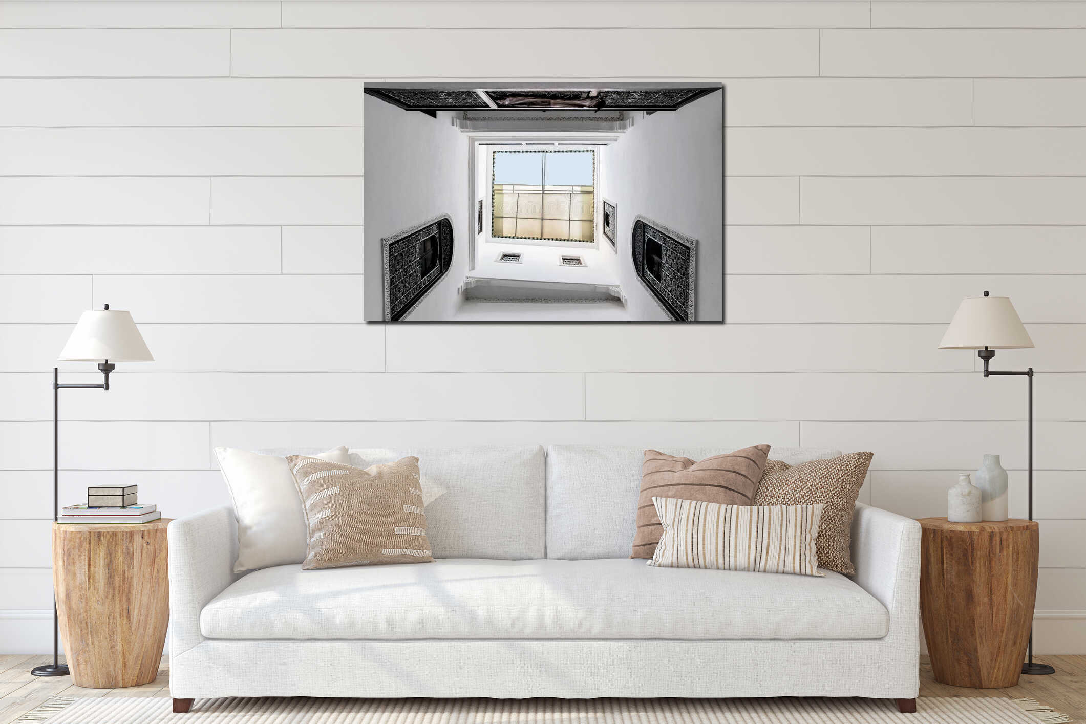 Canvas hanging interior mockup