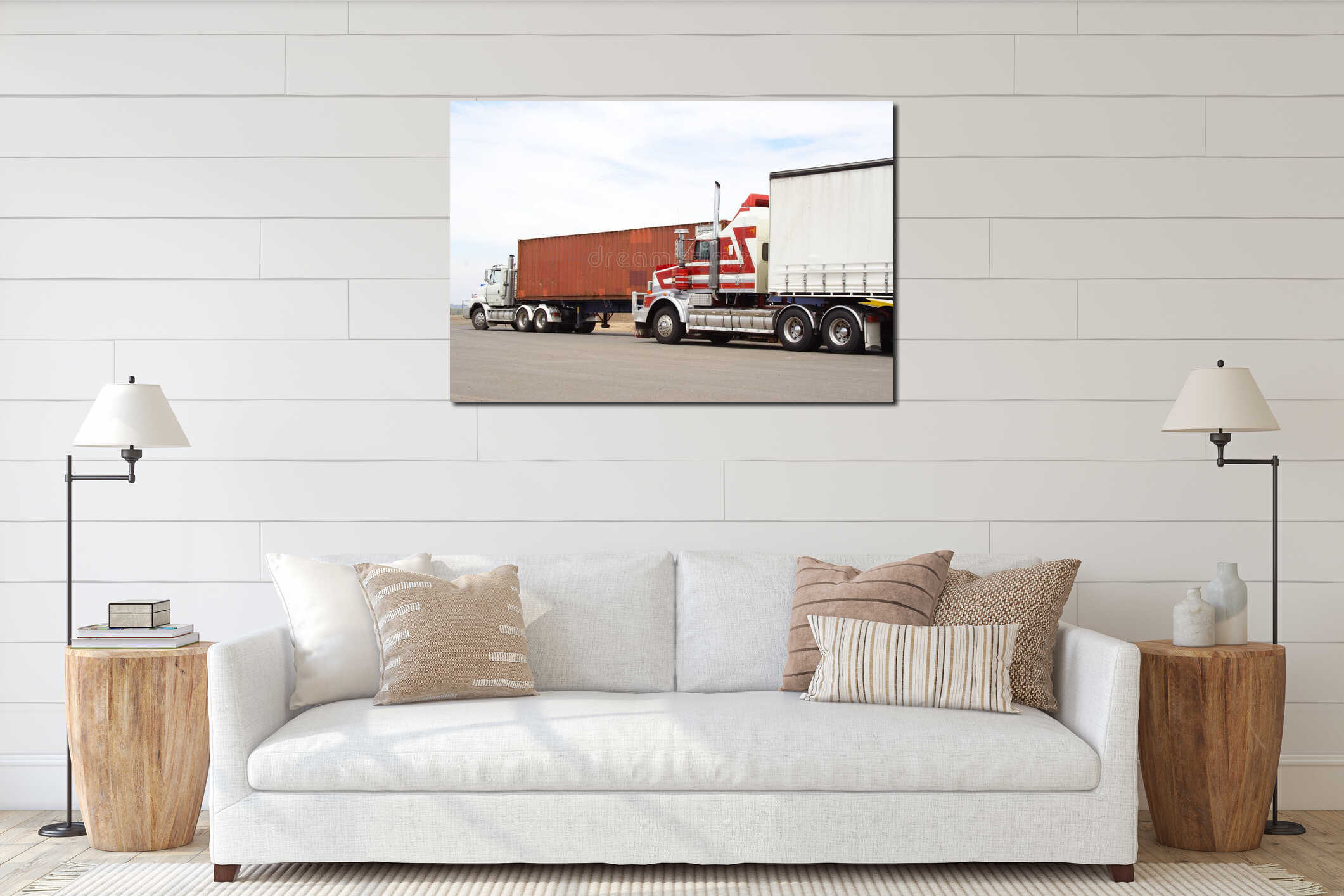 Canvas hanging interior mockup