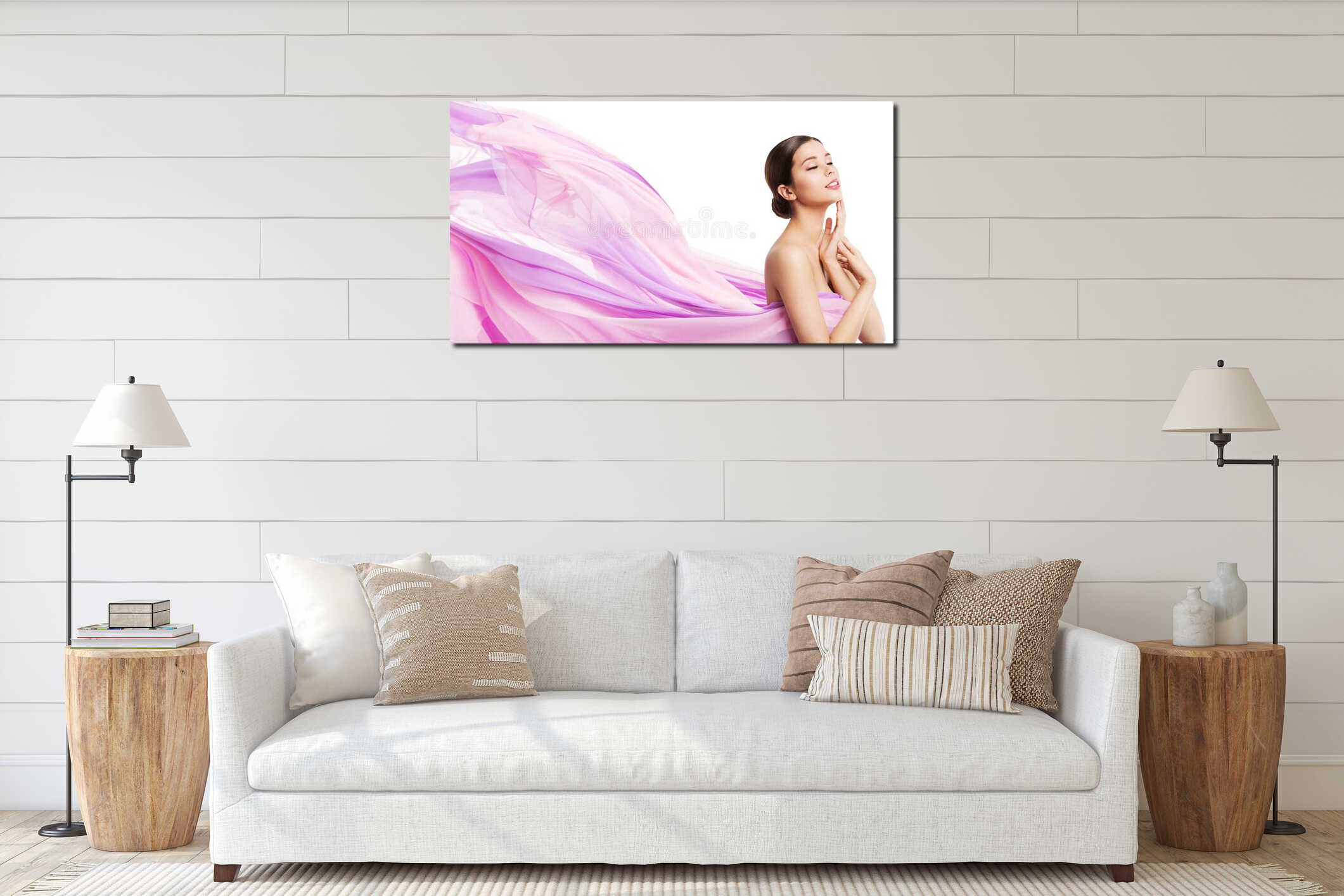 Canvas hanging interior mockup