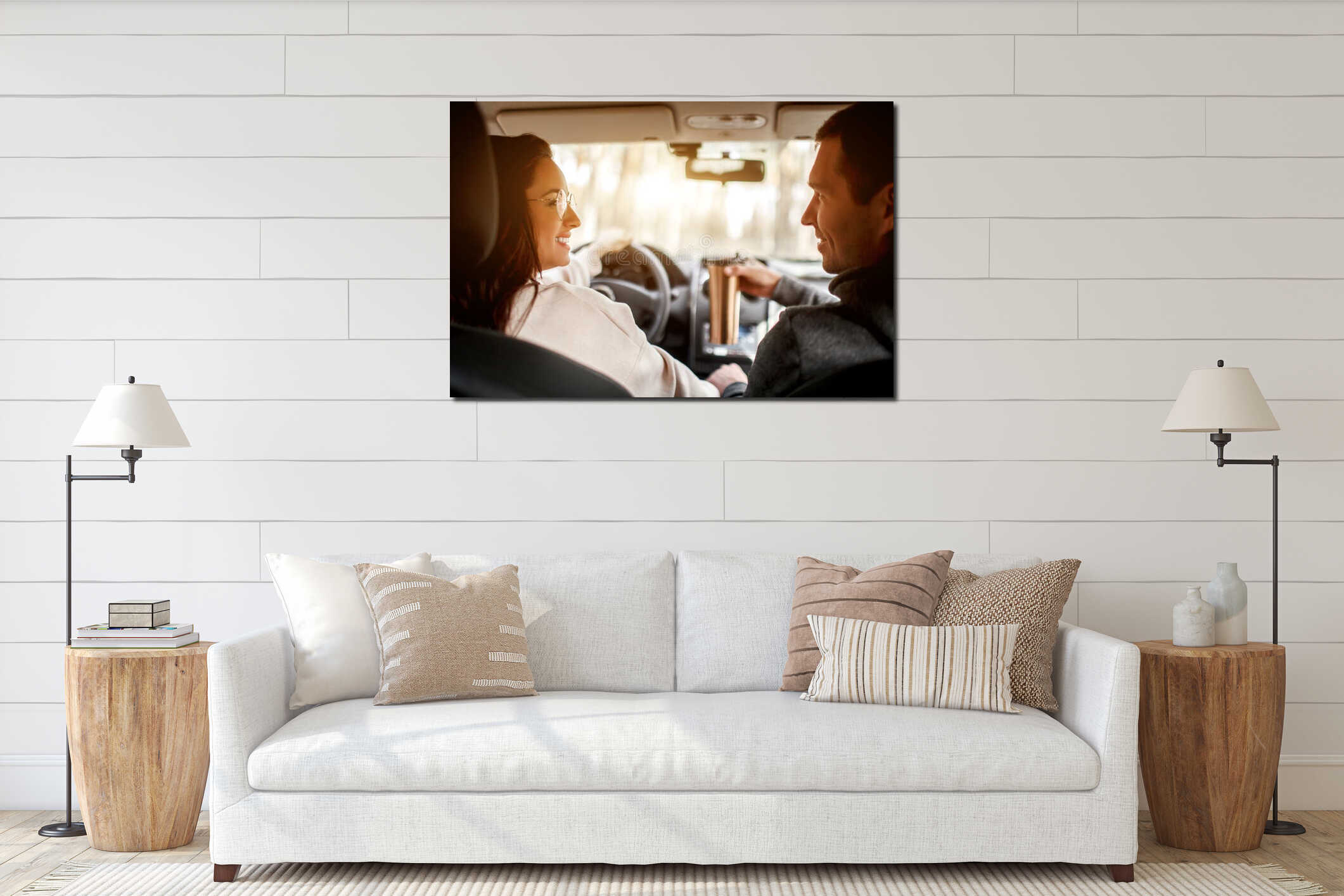 Canvas hanging interior mockup