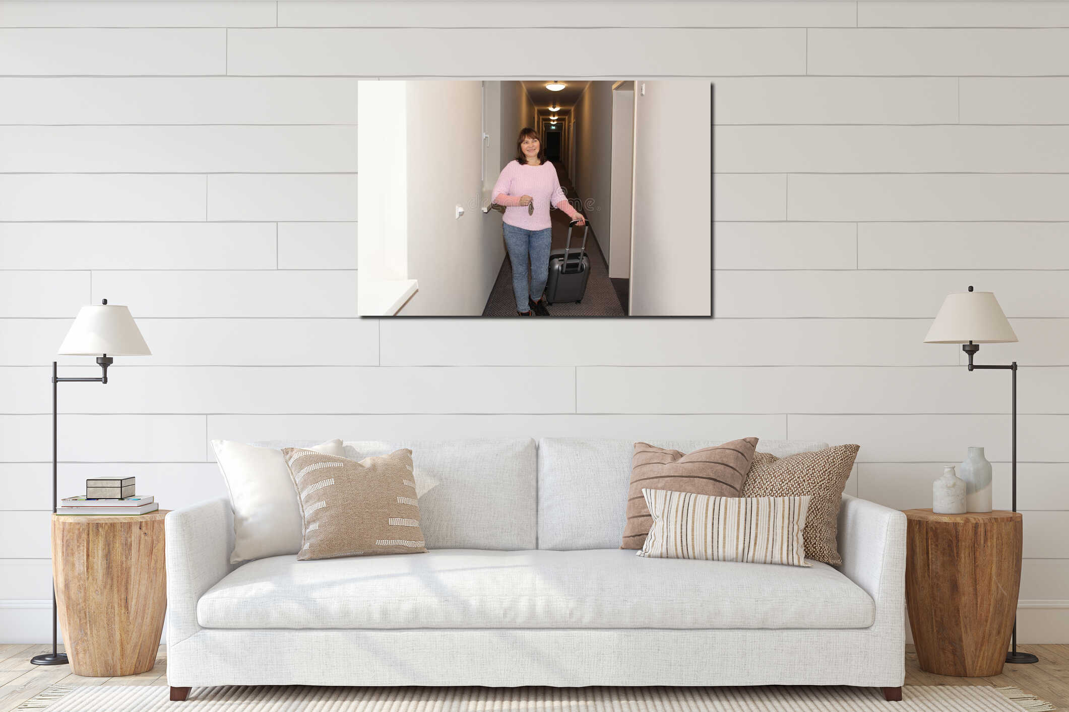 Canvas hanging interior mockup