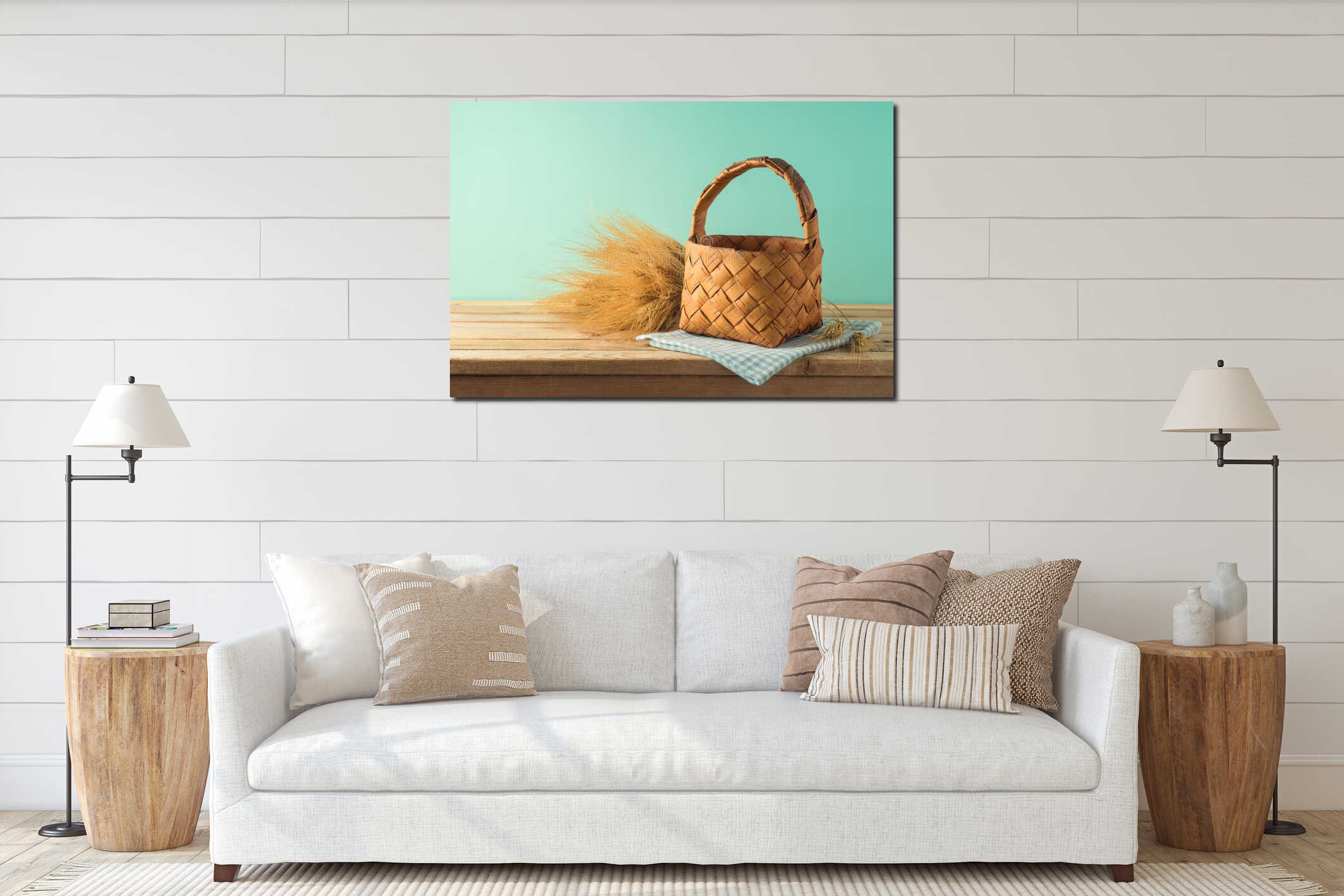 Canvas hanging interior mockup