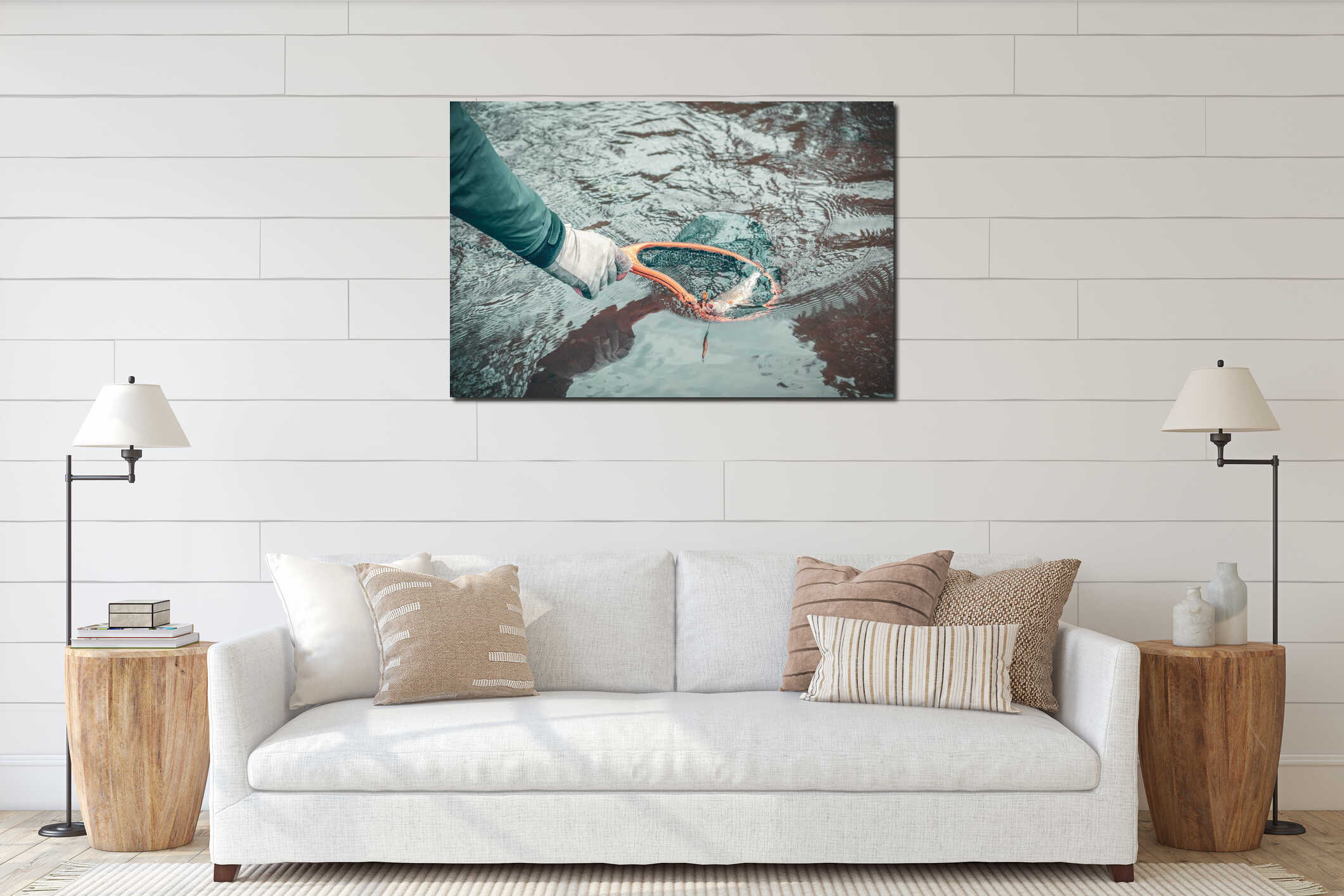 Canvas hanging interior mockup
