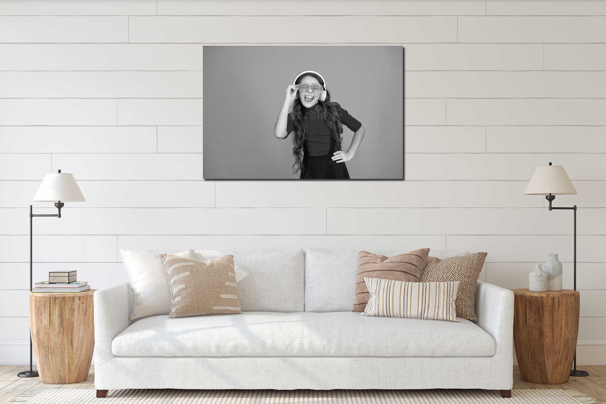 Canvas hanging interior mockup