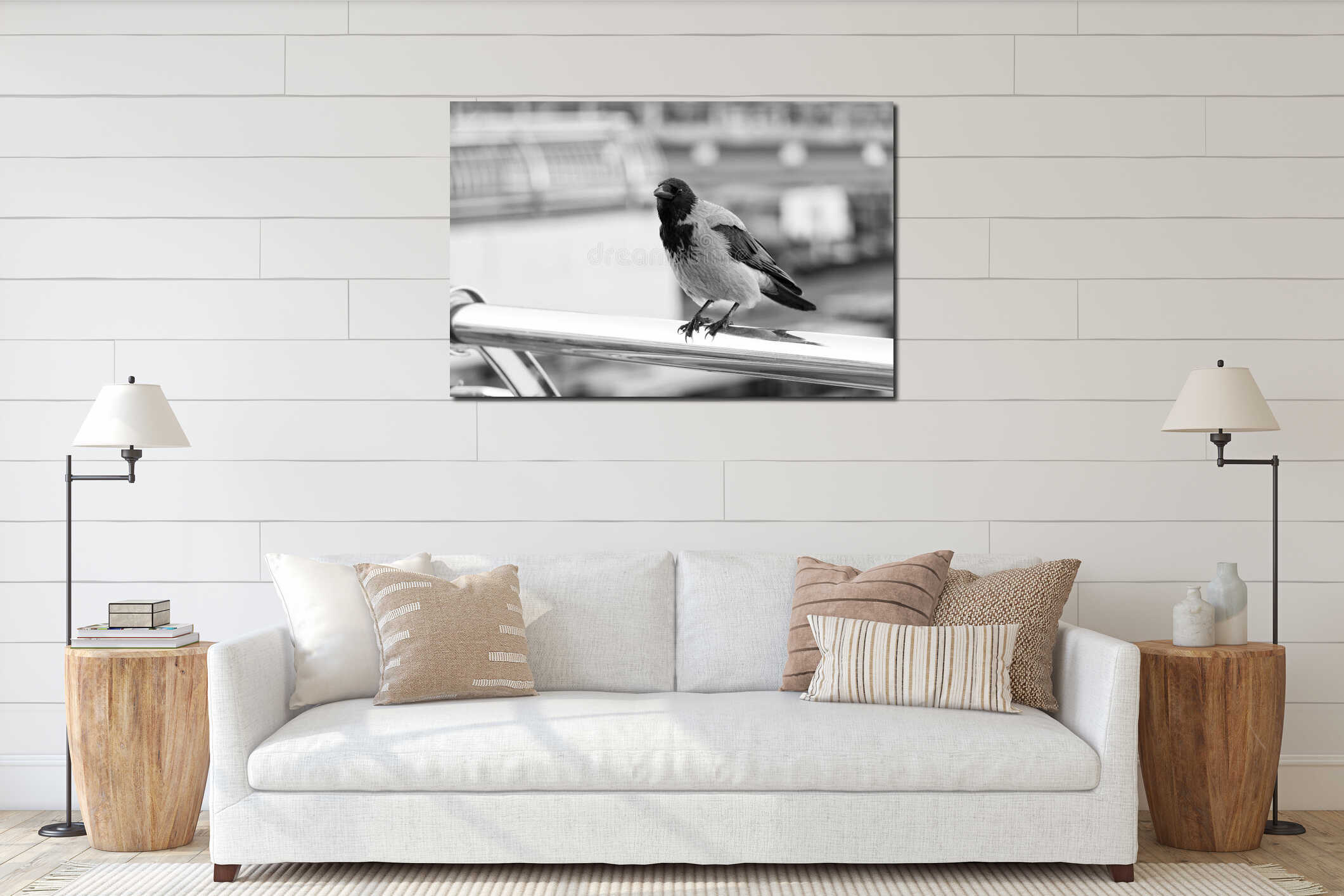 Canvas hanging interior mockup
