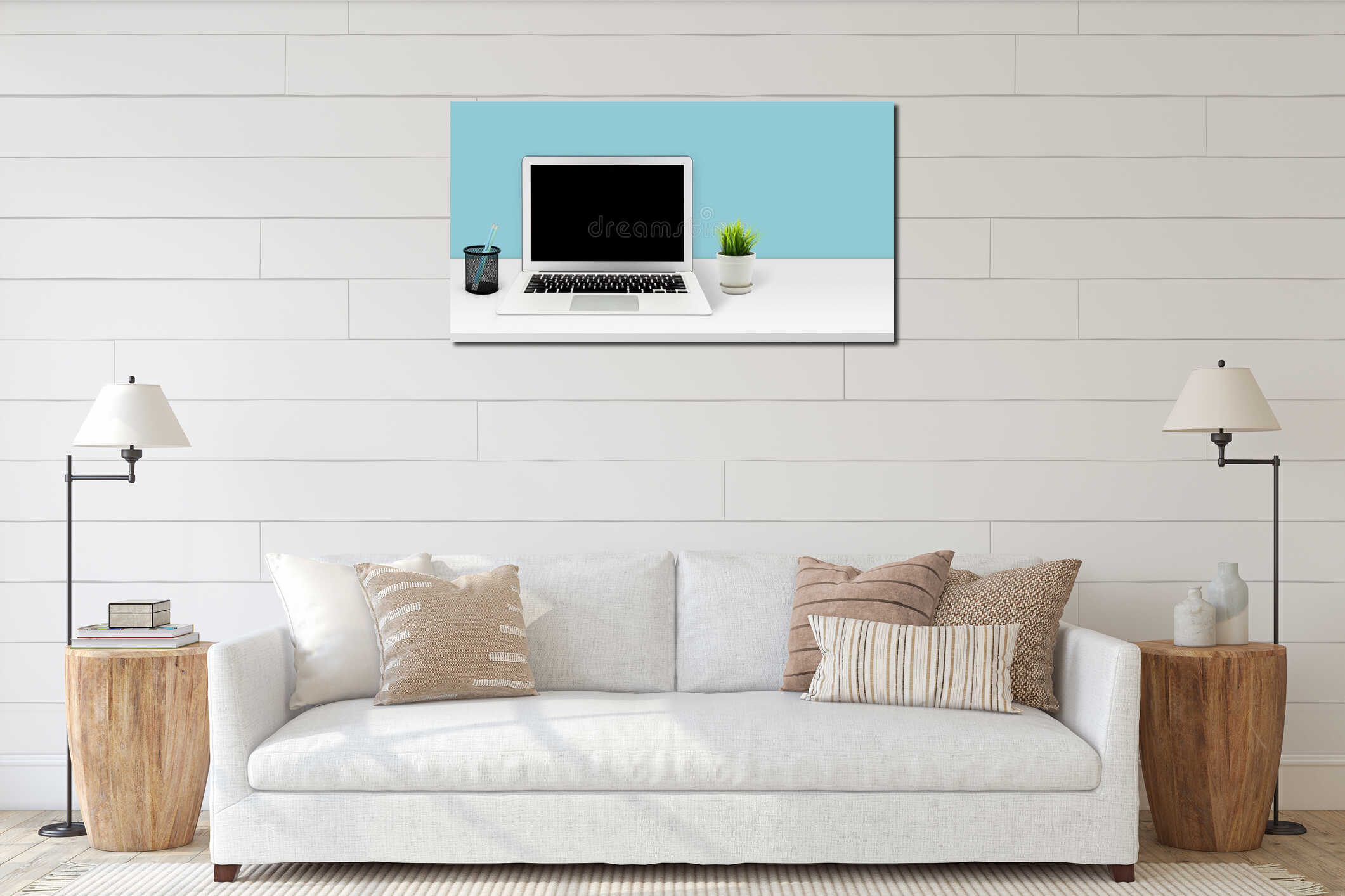 Canvas hanging interior mockup