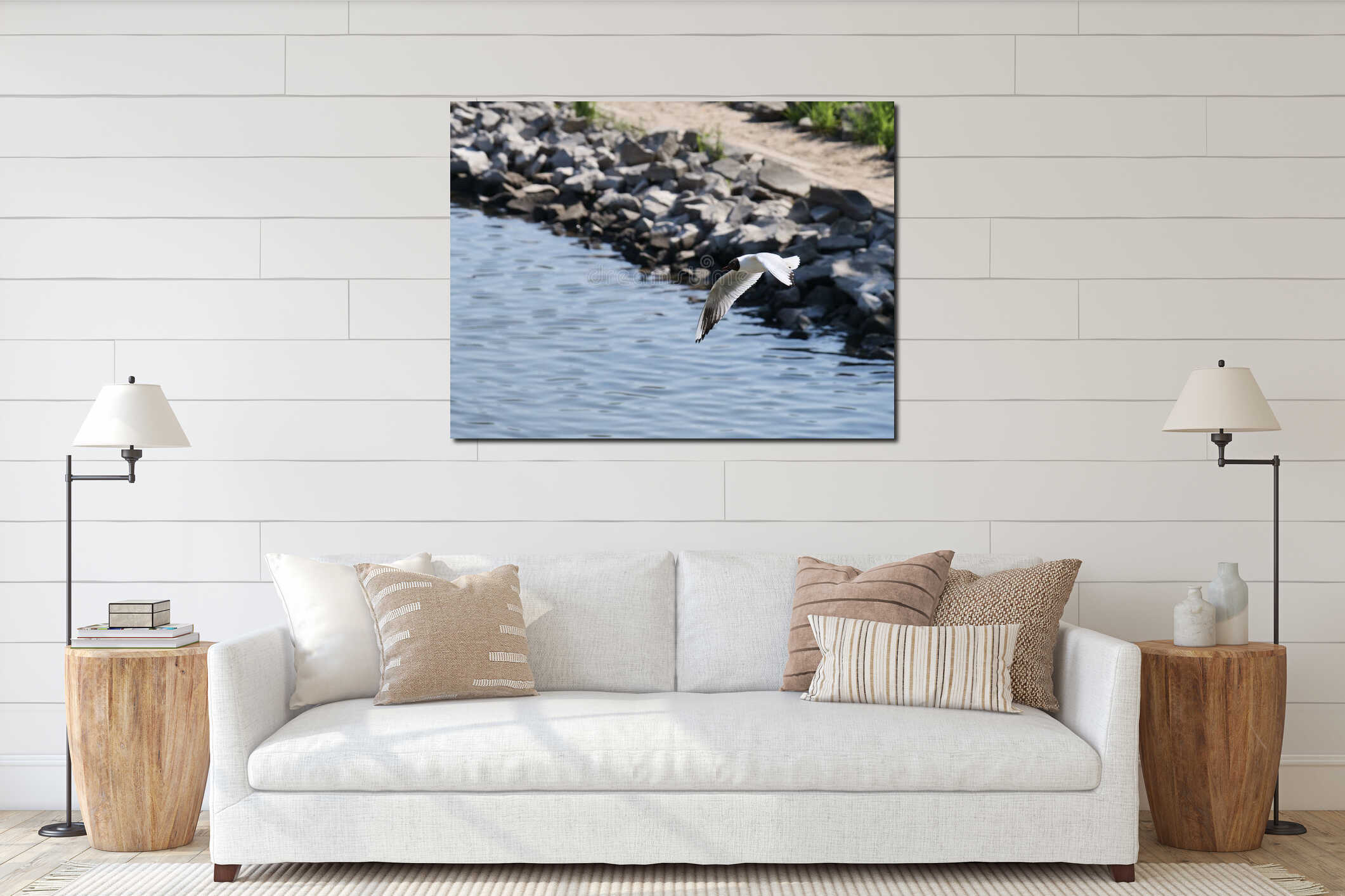 Canvas hanging interior mockup