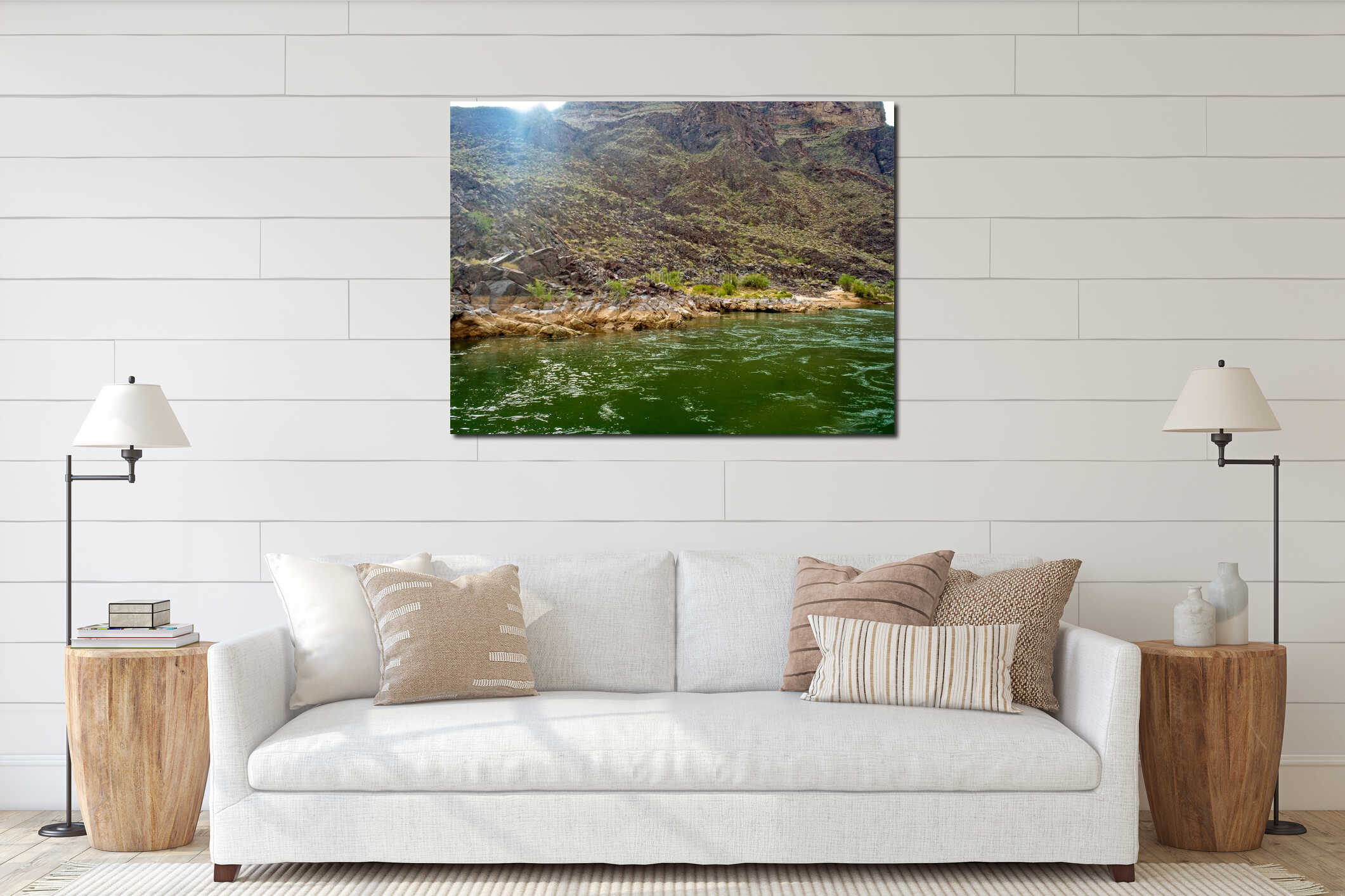 Canvas hanging interior mockup