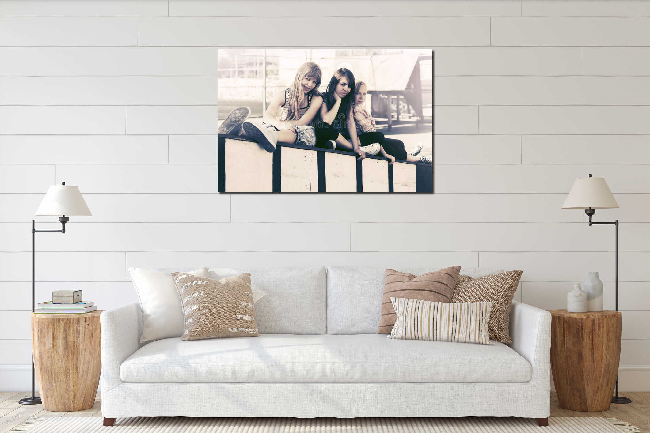 Canvas hanging interior mockup