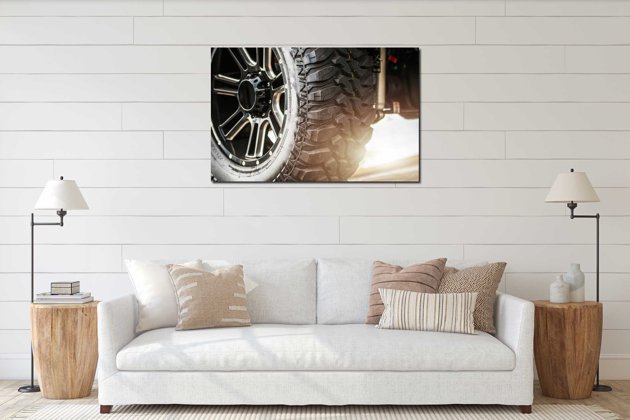 Canvas hanging interior mockup