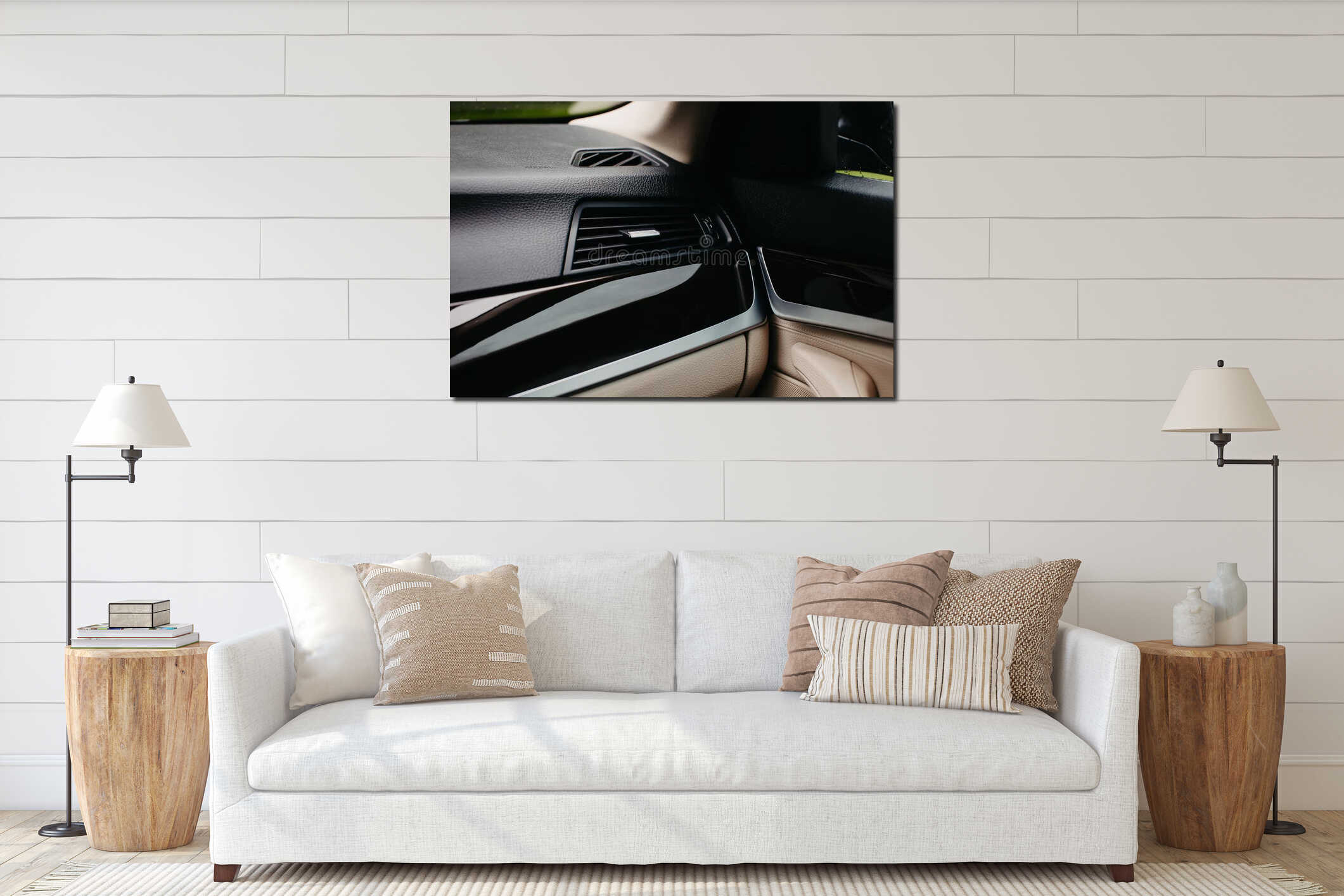 Canvas hanging interior mockup