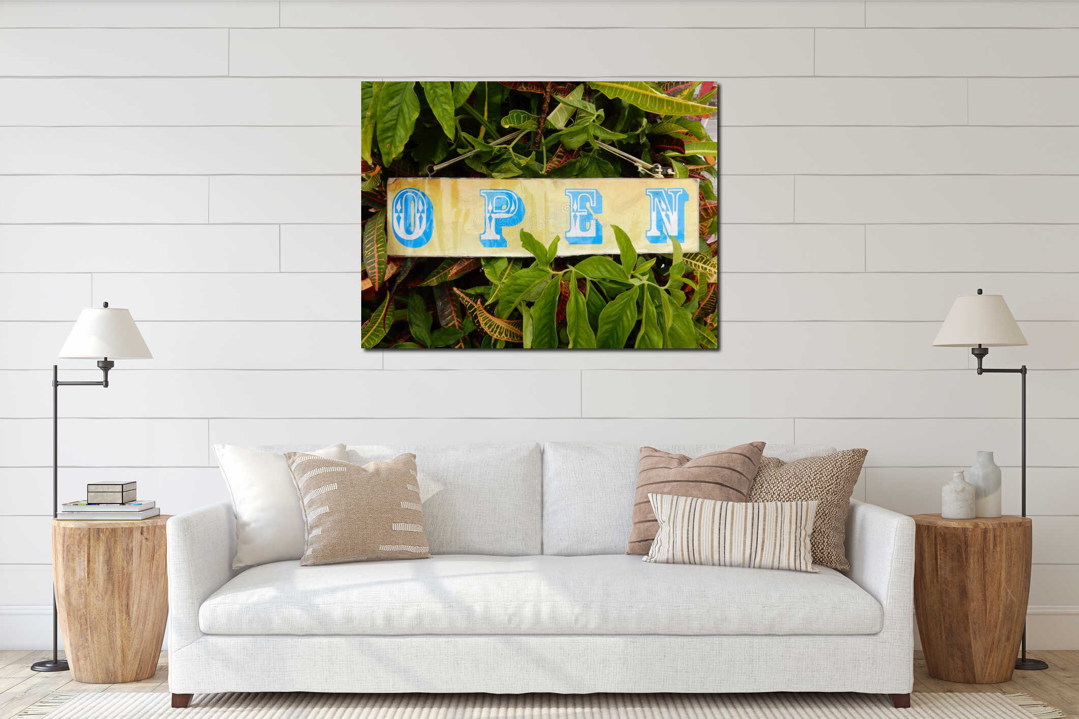 Canvas hanging interior mockup