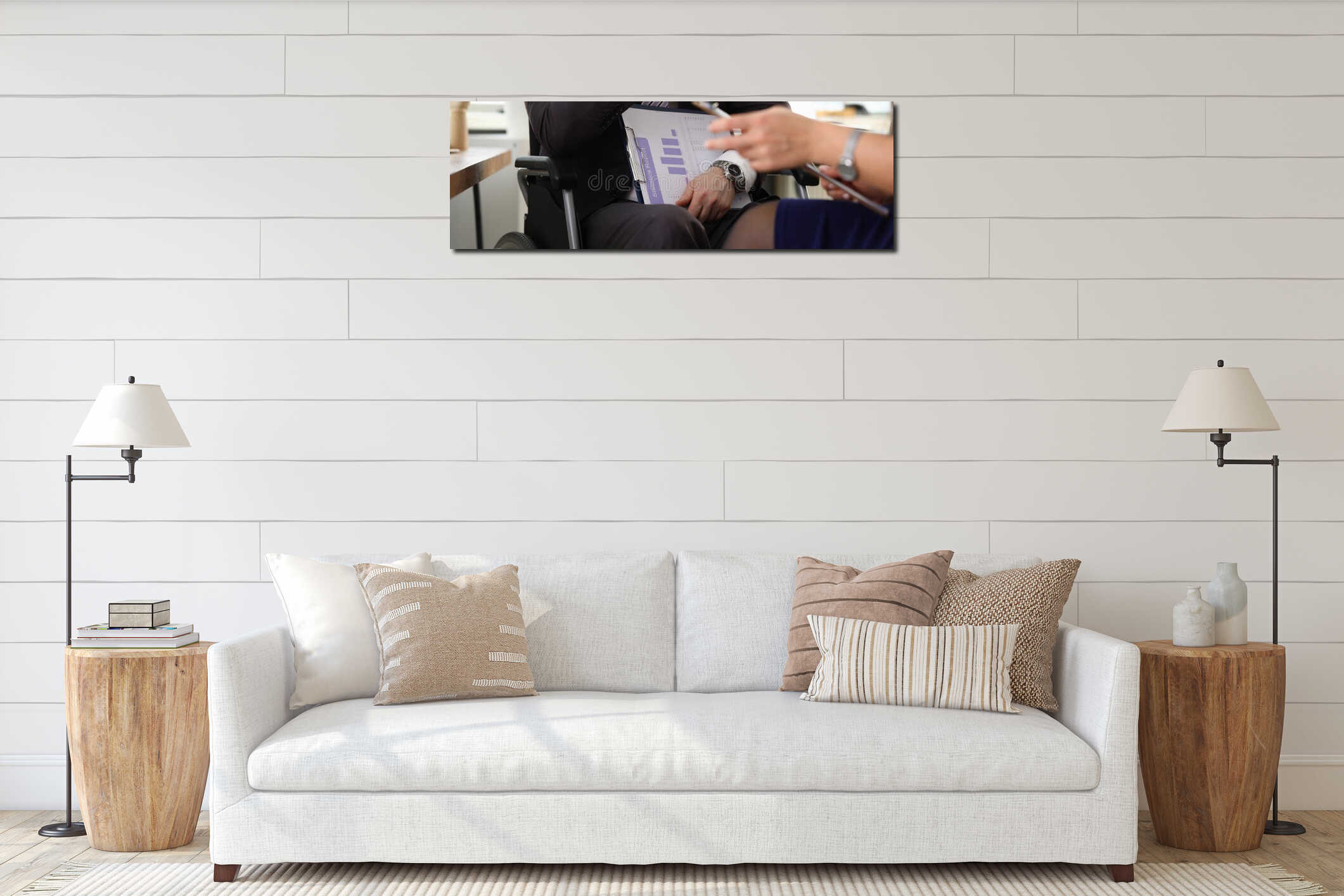 Canvas hanging interior mockup