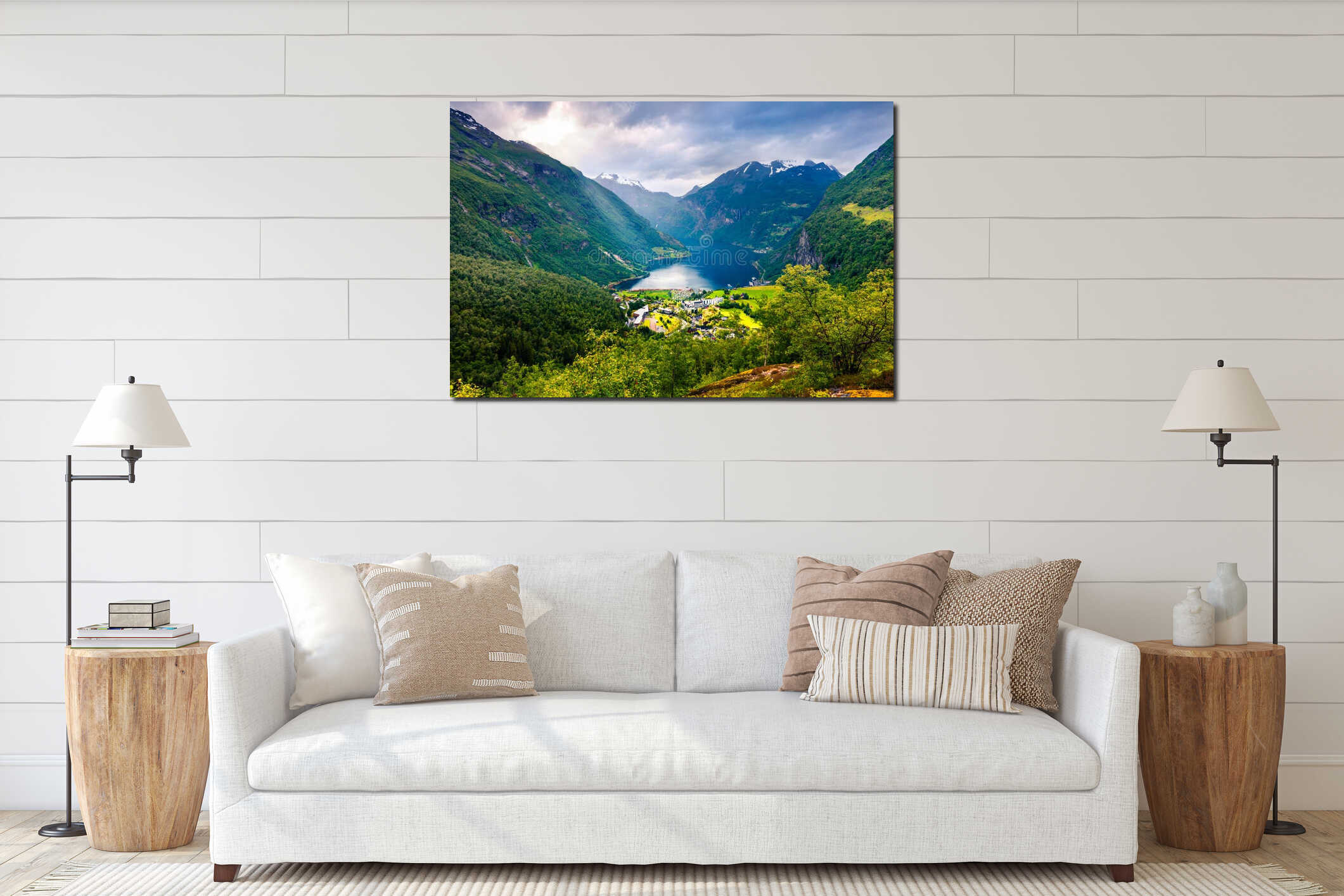 Canvas hanging interior mockup