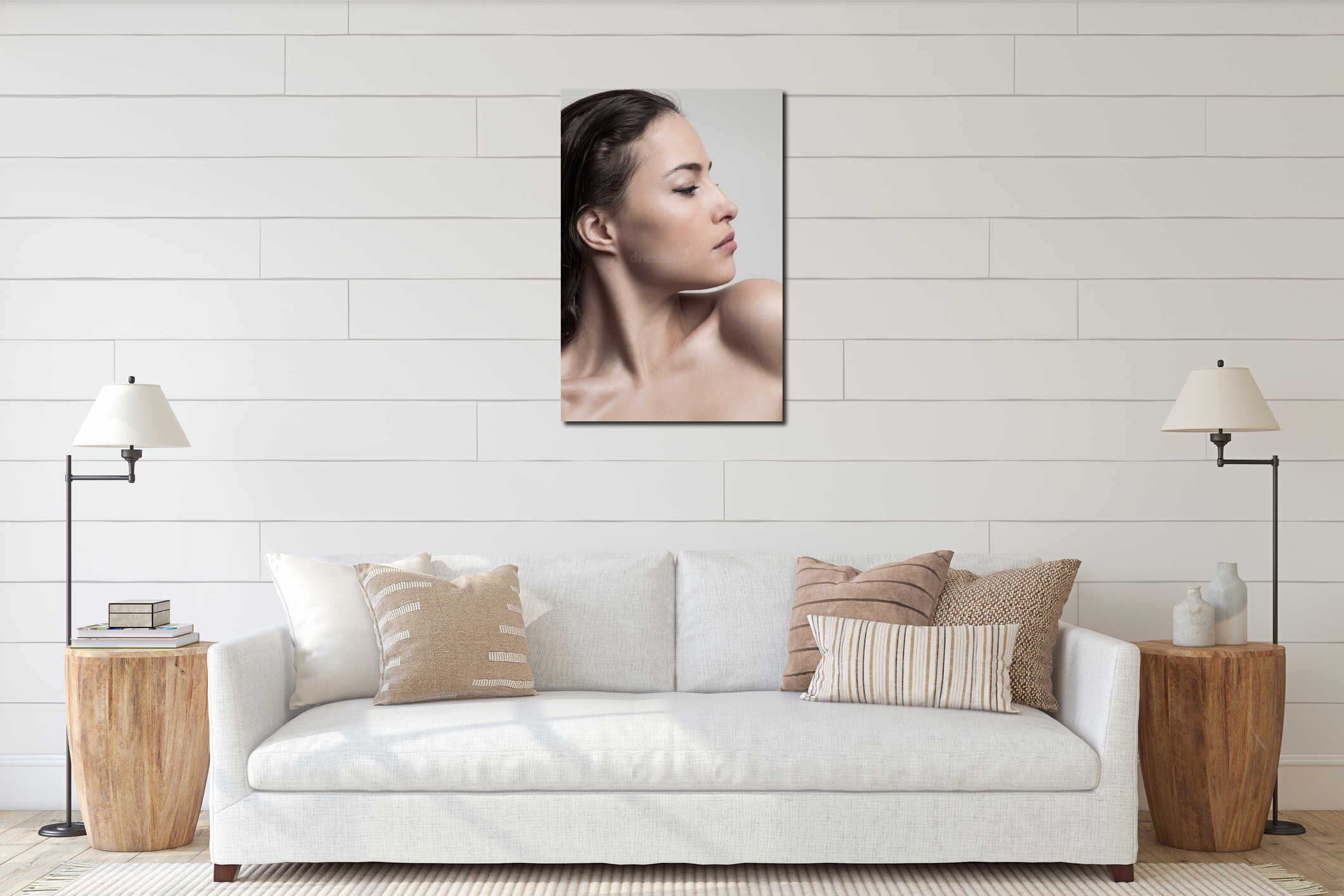 Canvas hanging interior mockup