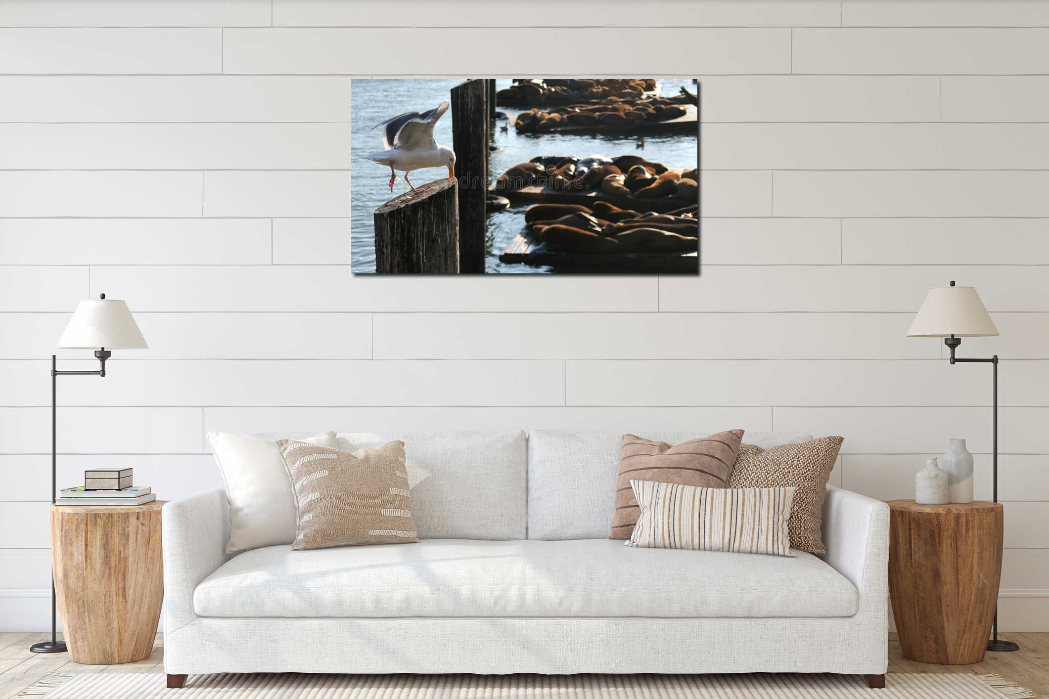 Canvas hanging interior mockup