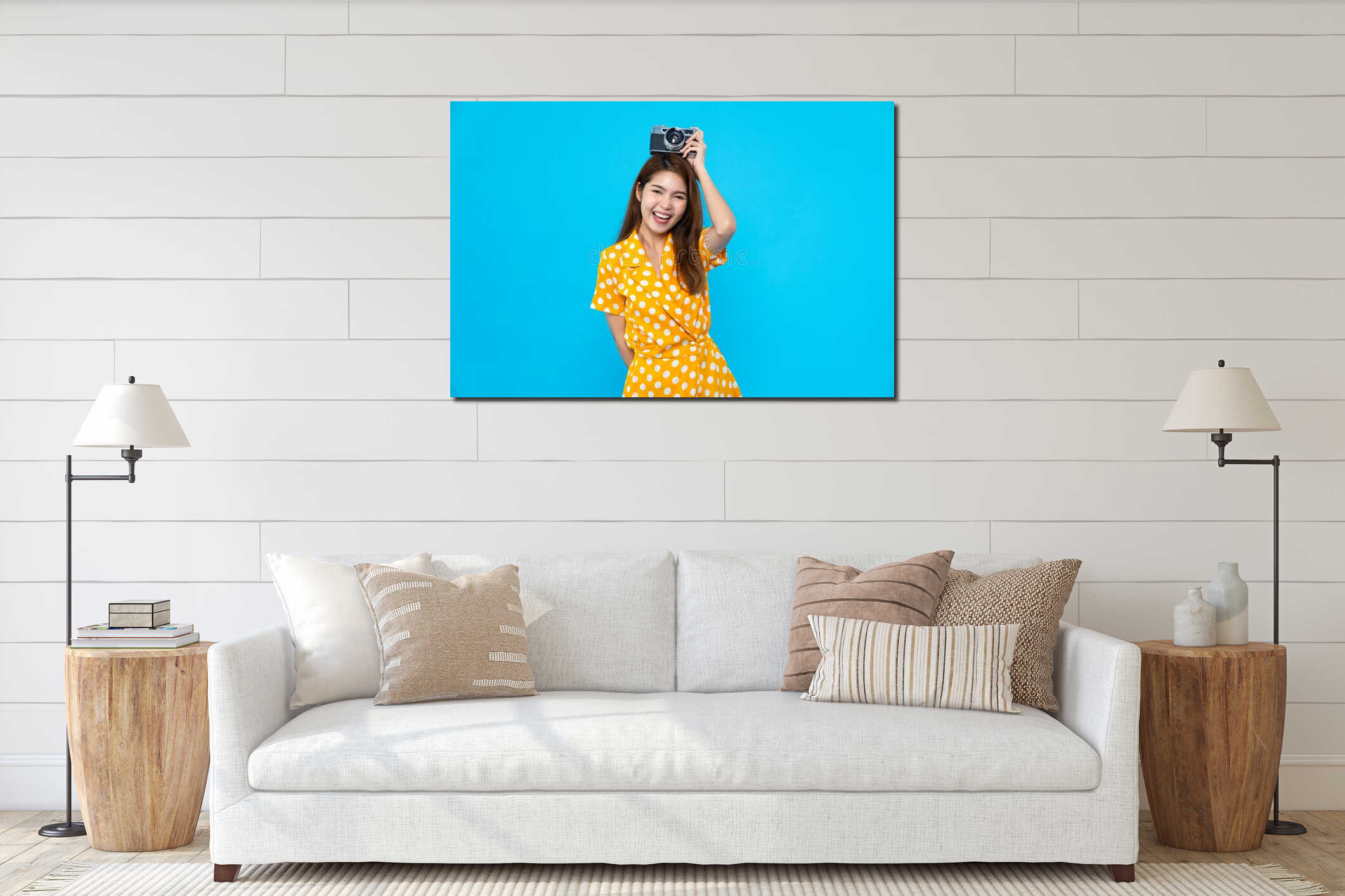 Canvas hanging interior mockup