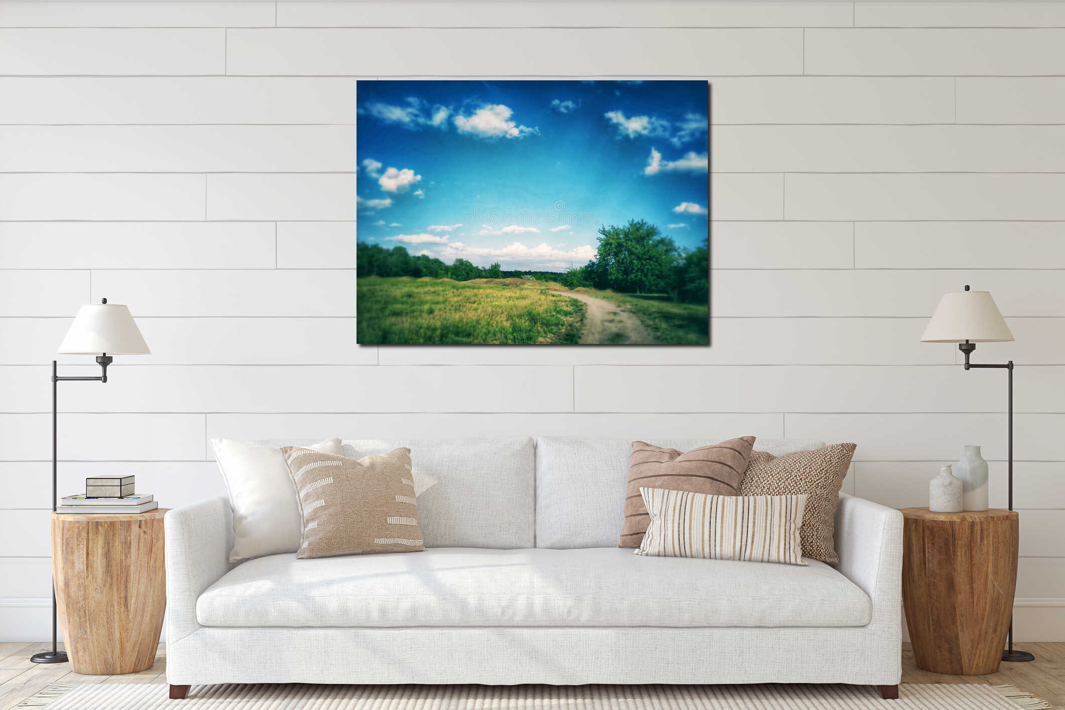 Canvas hanging interior mockup