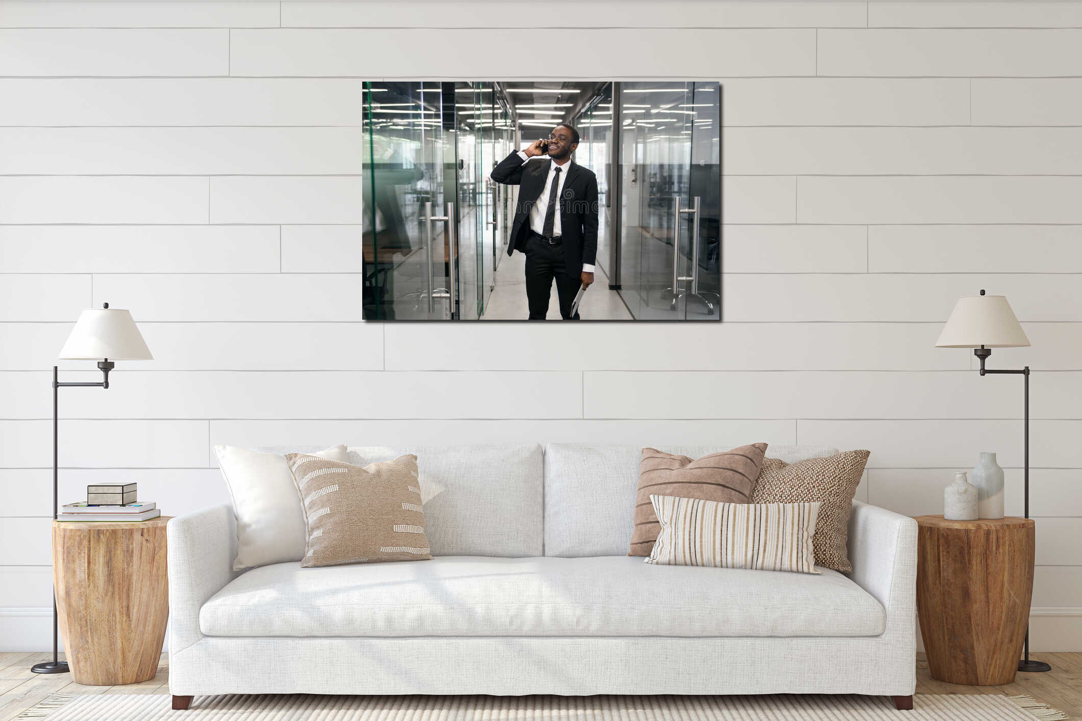 Canvas hanging interior mockup