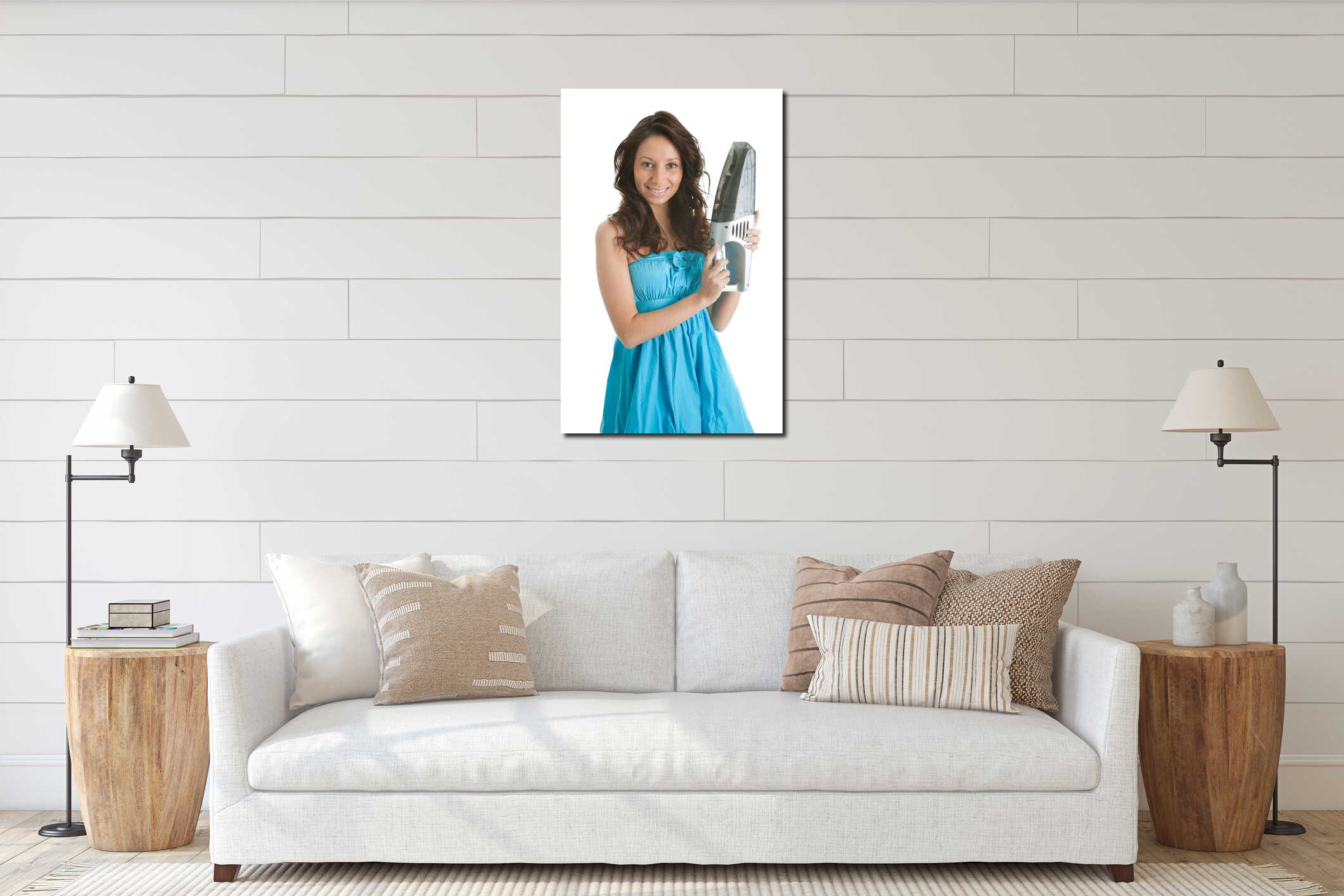 Canvas hanging interior mockup