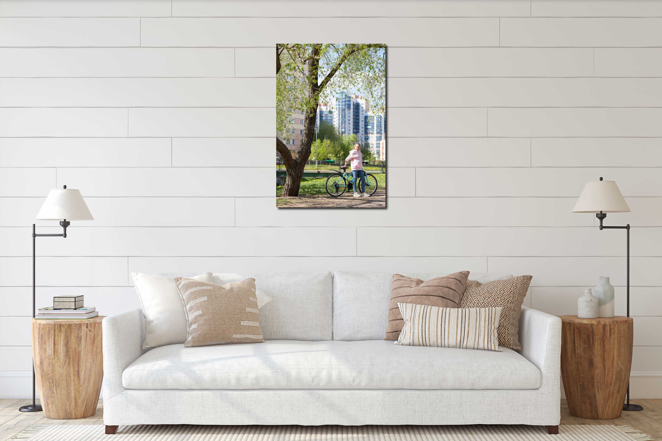 Canvas hanging interior mockup