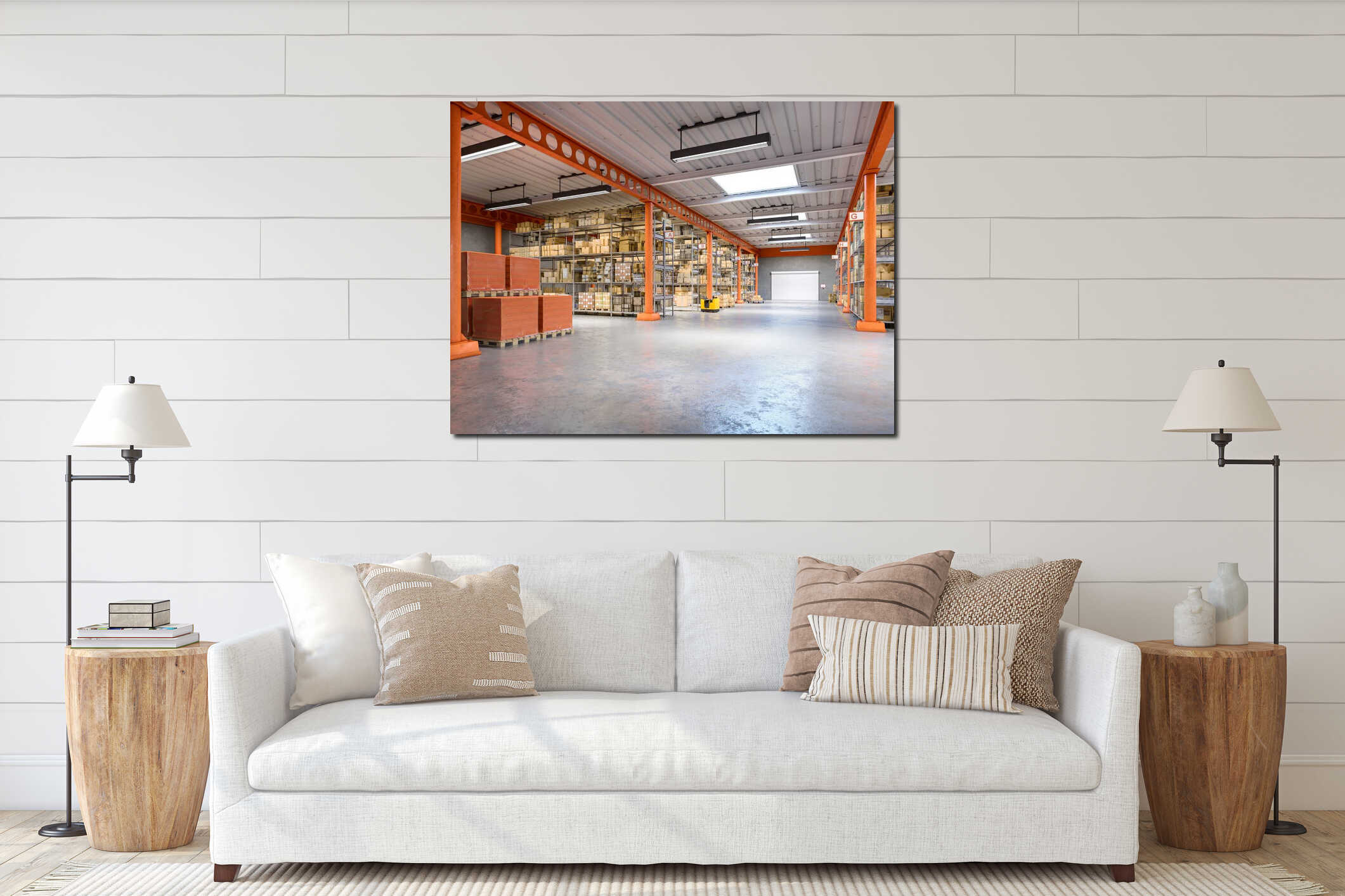 Canvas hanging interior mockup