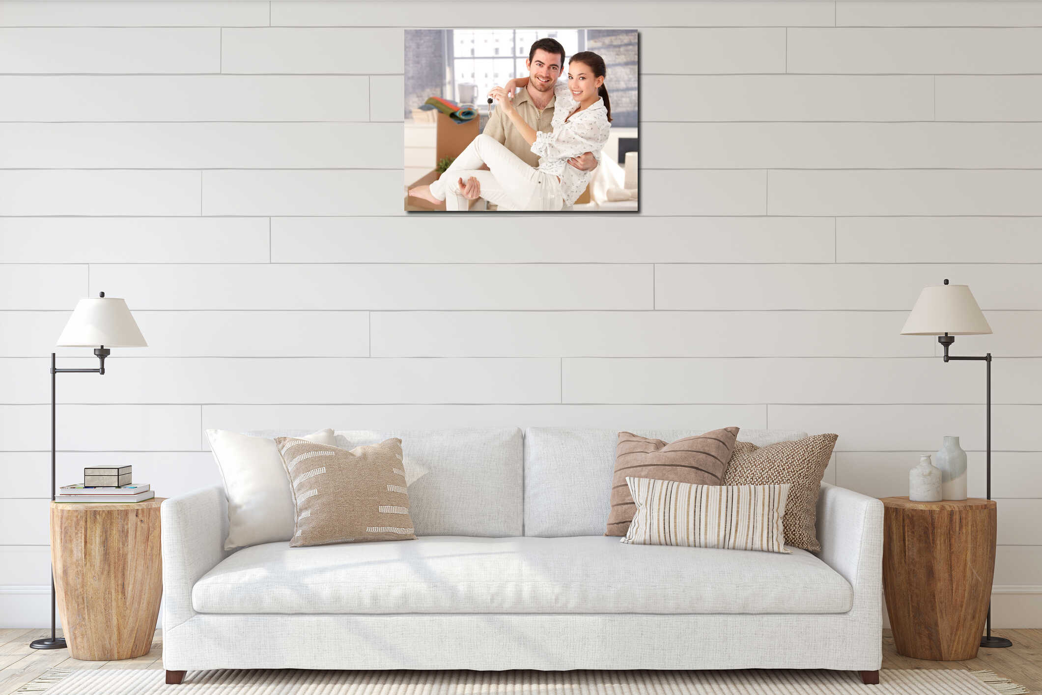 Canvas hanging interior mockup
