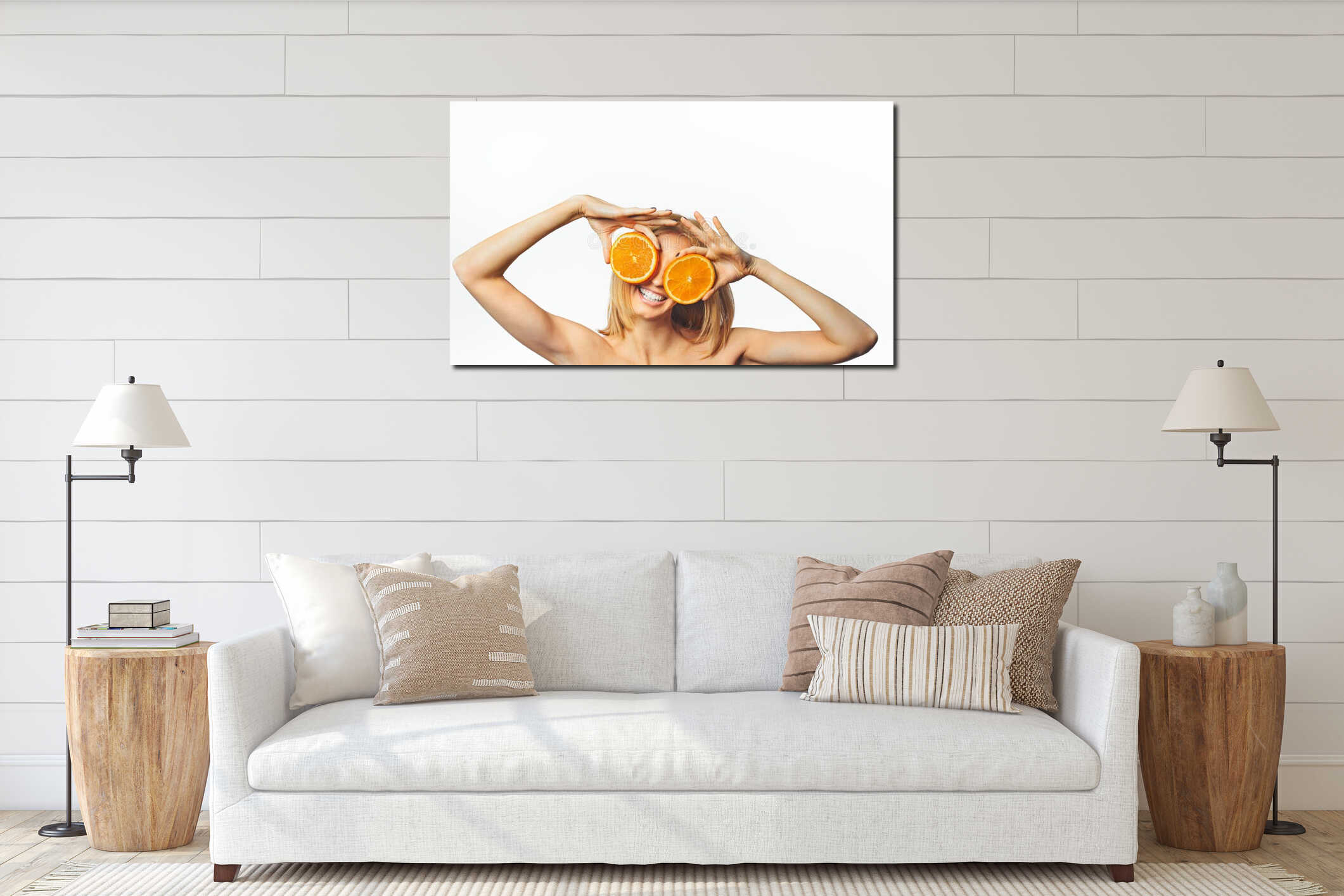 Canvas hanging interior mockup