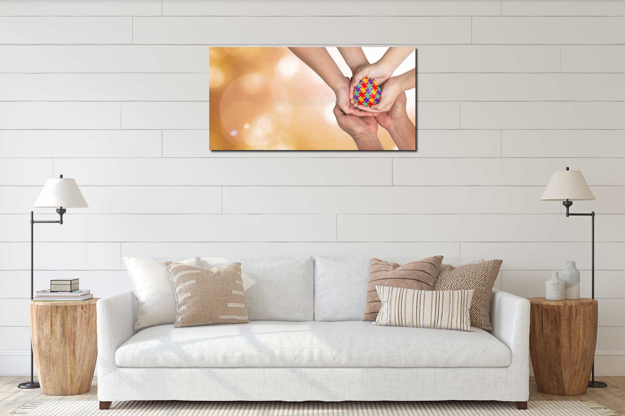 Canvas hanging interior mockup