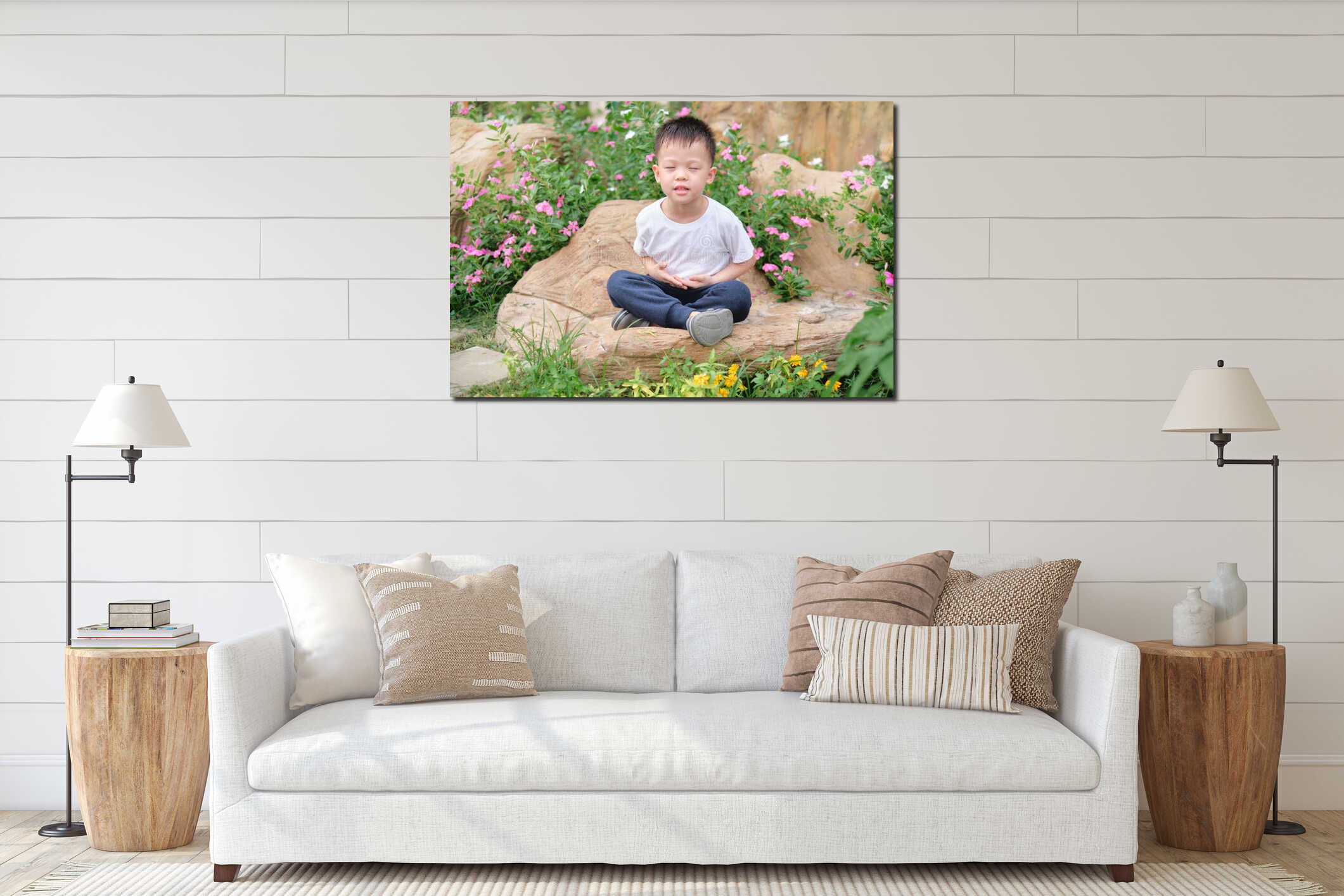 Canvas hanging interior mockup